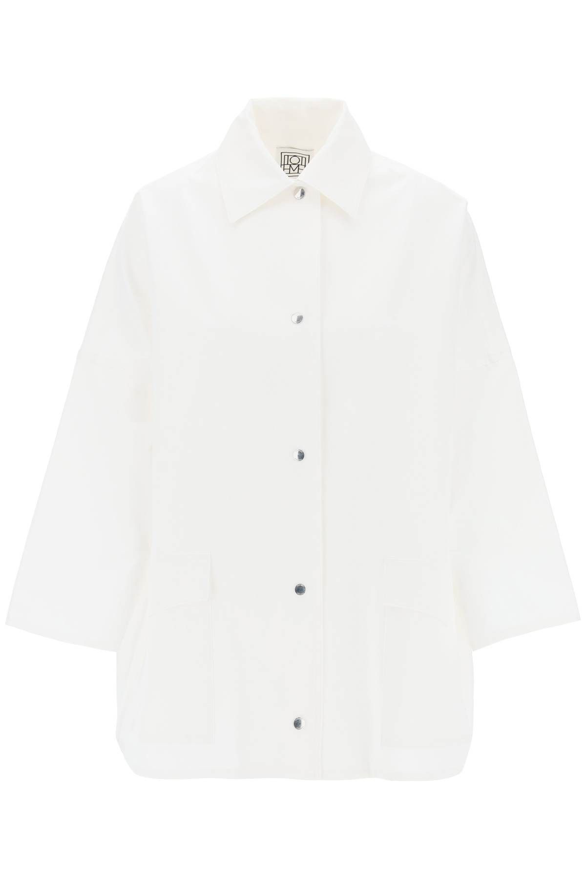 image of Toteme Organic Cotton Overshirt For in White, Women's (Size Small)