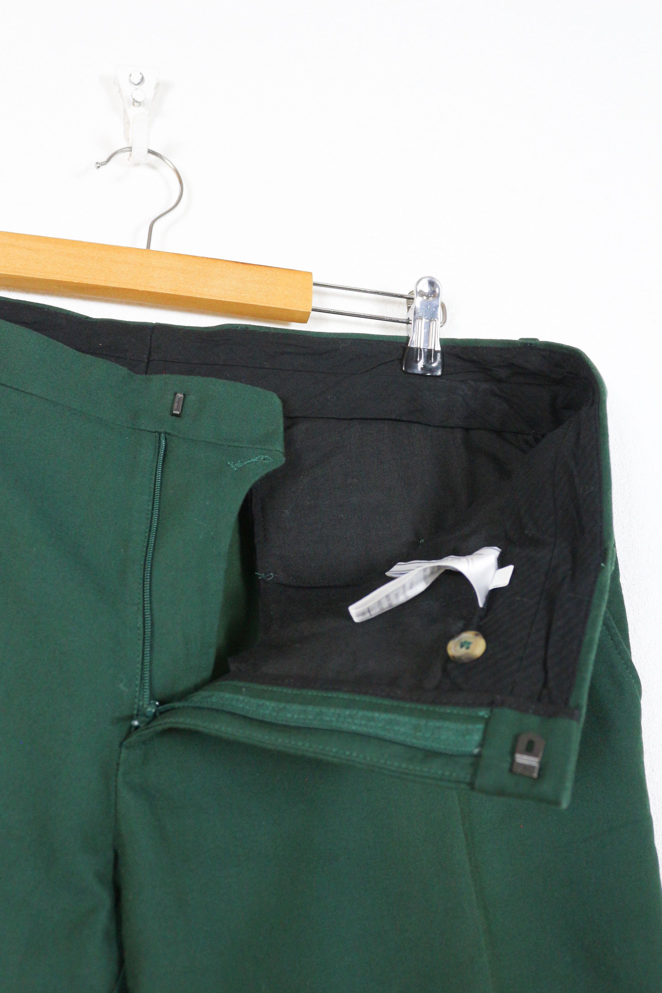 AMI AMI Paris Vert Green Cotton Twill Cropped Pants Trousers Size US 34 / EU 50 - 4 Thumbnail