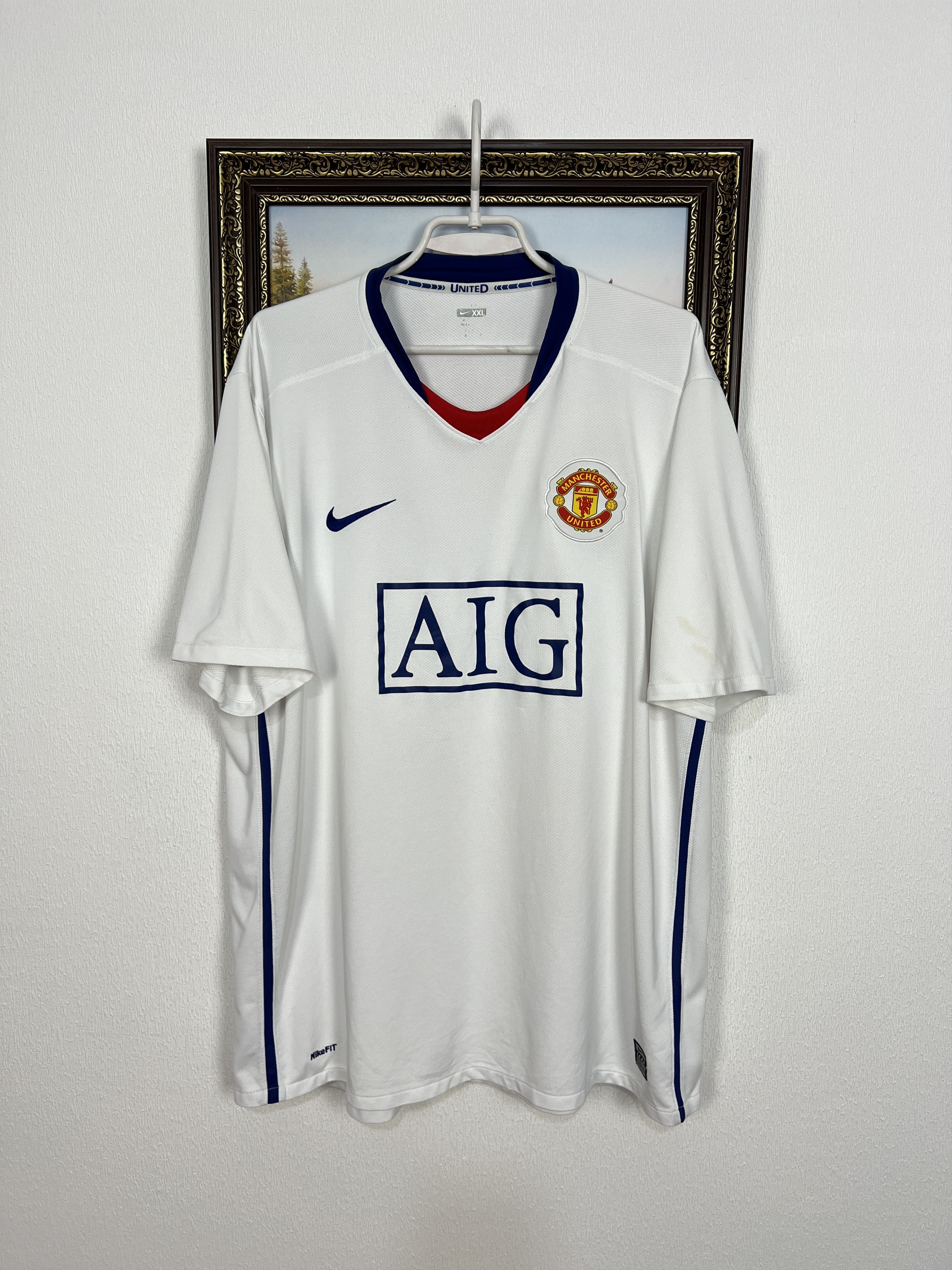 Nike Manchester United Away football shirt 2008 Soccer Nike AIG Size US XXL / EU 58 / 5 - 1 Thumbnail