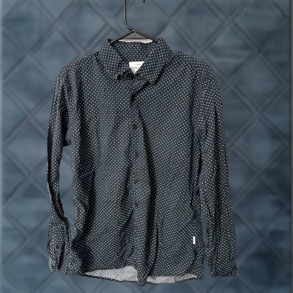 Vintage Peter Werth London Mens Black Button Up Shirt Sz S Polka Dots Geometric Shirt Size US S / EU 44-46 / 1 - 1 Thumbnail