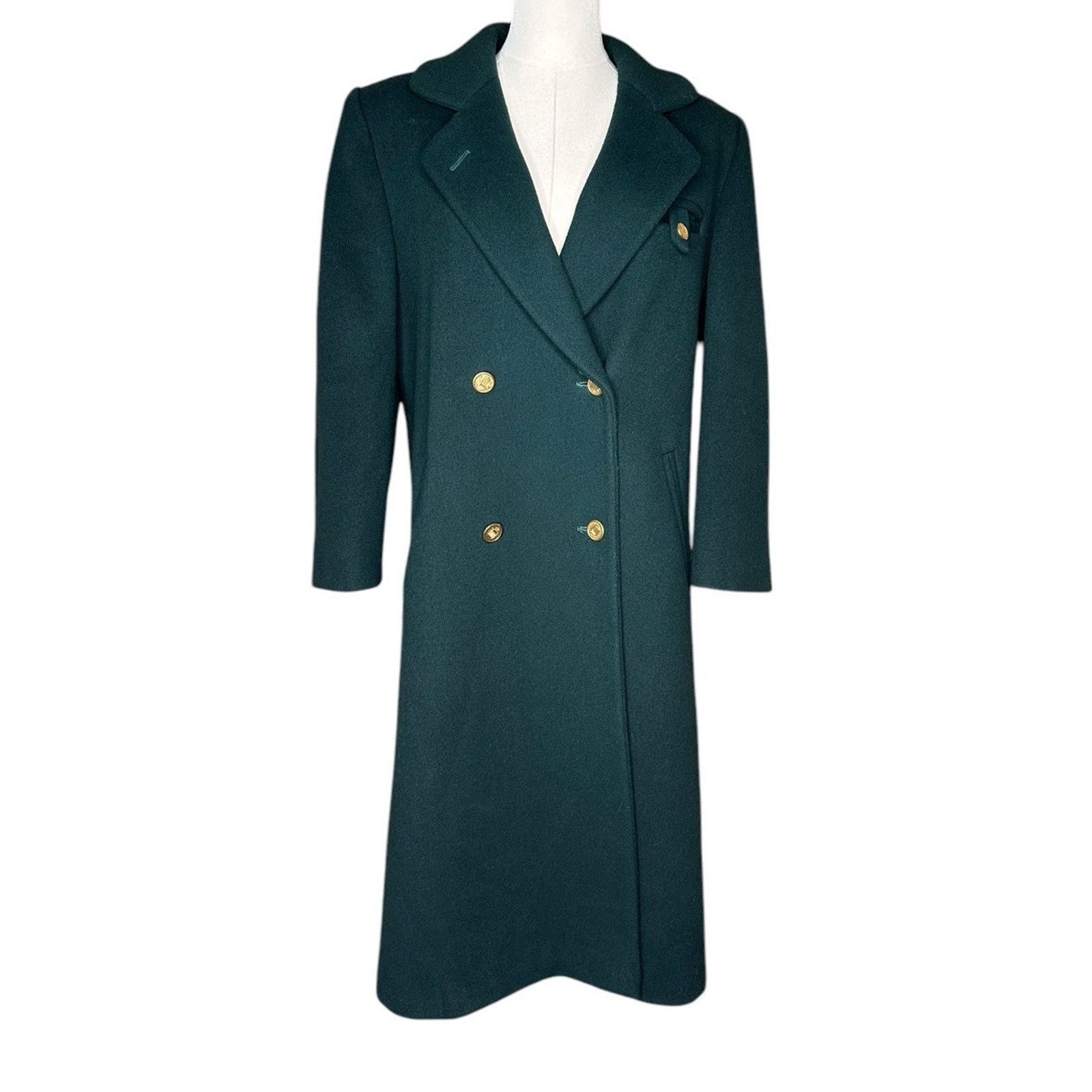 Other Vintage JG Hook Green Wool Pea Coat 100% Wool Gold Buttons Size M / US 6-8 / IT 42-44 - 1 Thumbnail
