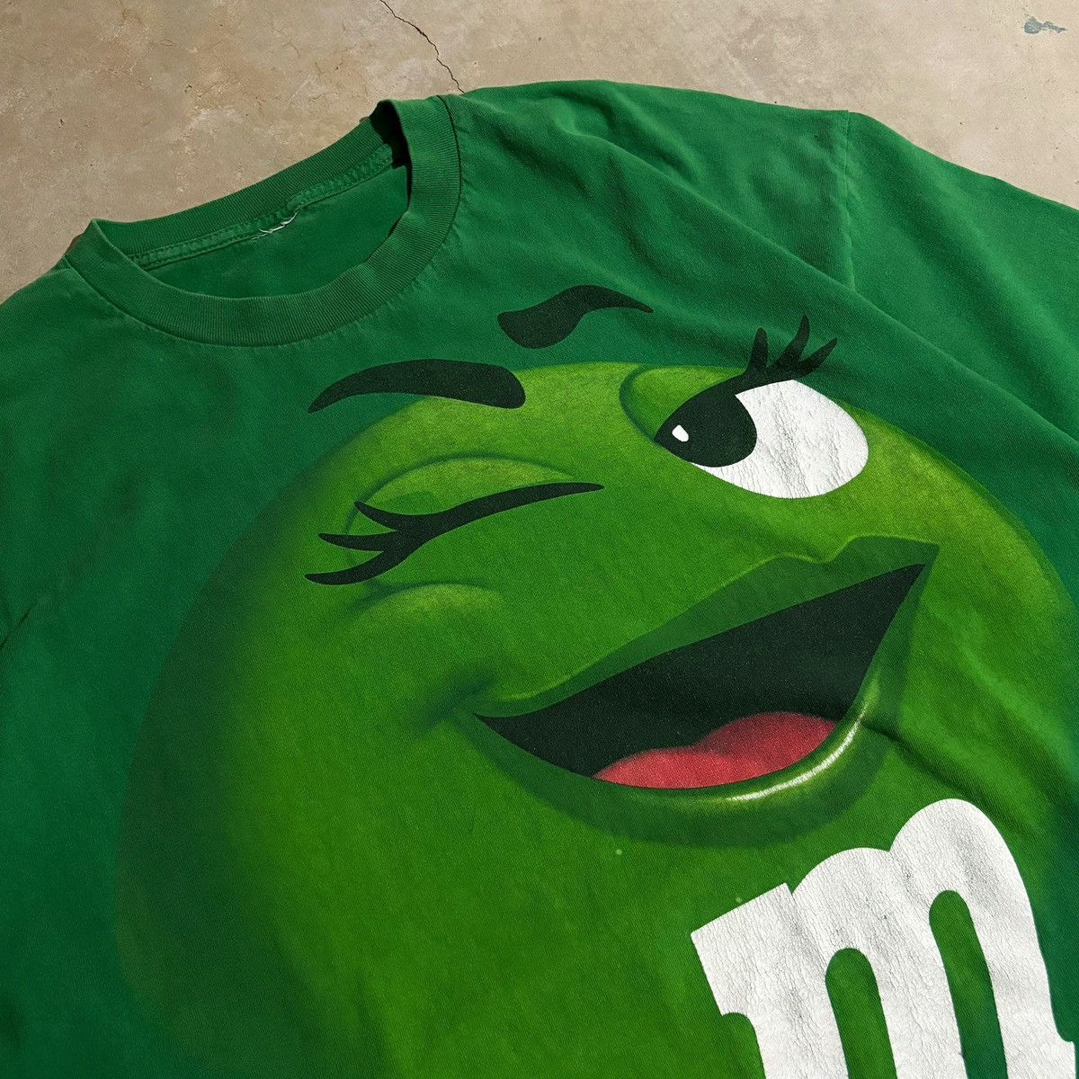 Japanese Brand × Vintage Vintage Green M&M Face Tee Size US XL / EU 56 / 4 - 3 Thumbnail