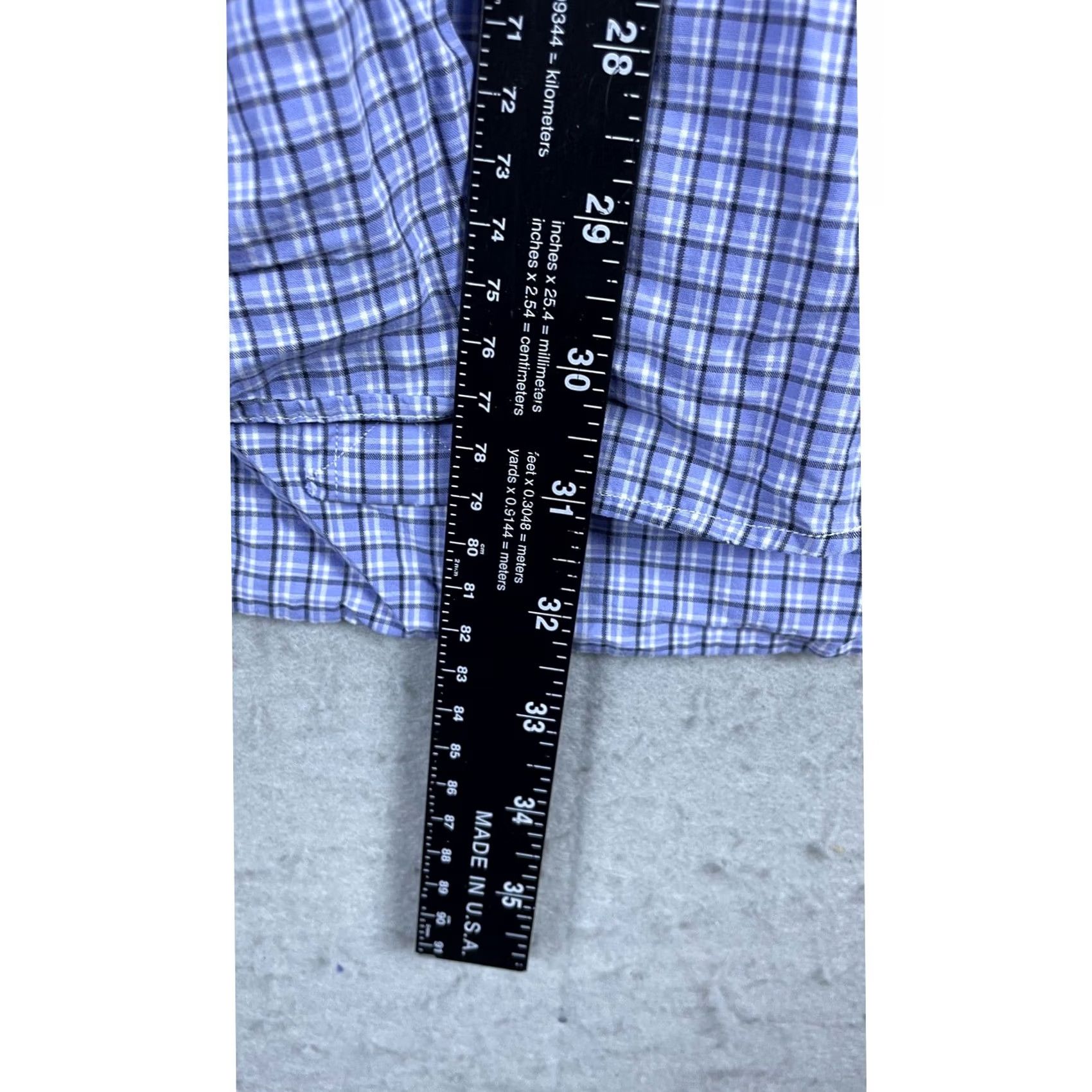Ralph Lauren Ralph Lauren Yarmouth Mens 16 36/37 Blue Plaid Cotton Button Down Shirt Size 42R - 4 Thumbnail