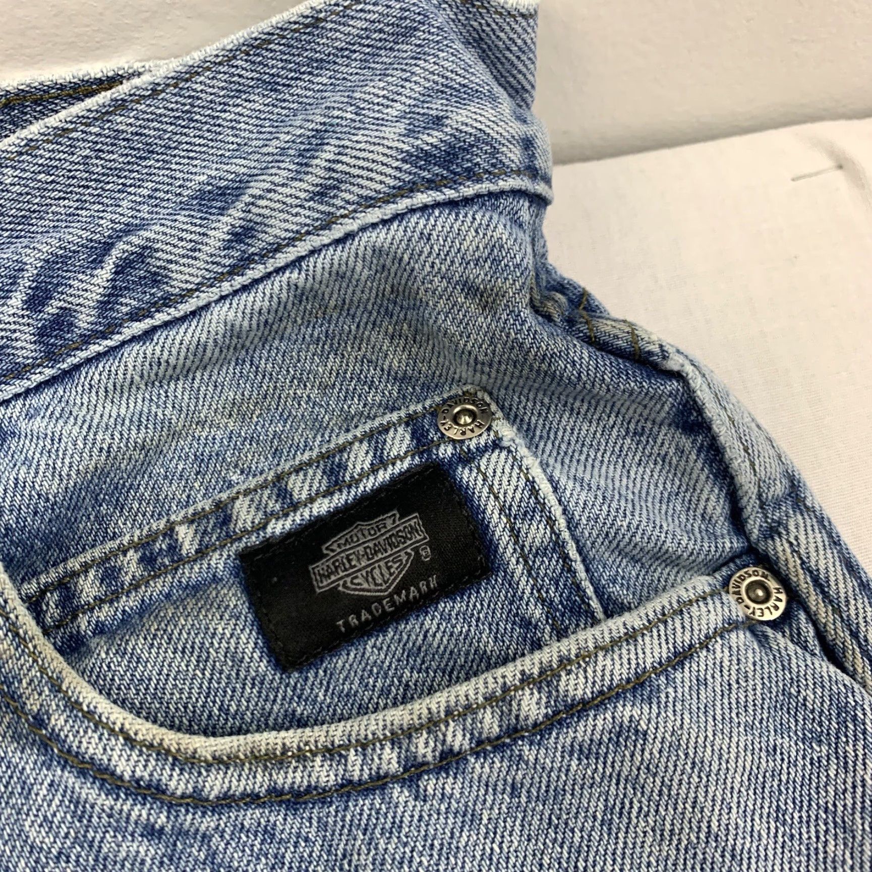 Harley Davidson VINTAGE Harley-Davidson Jeans Adult 36x34 Blue Biker Grunge 90s Mens Jeans Regular 36x34 Blue Harley-Davidson Size US 36 / EU 52 - 6 Thumbnail