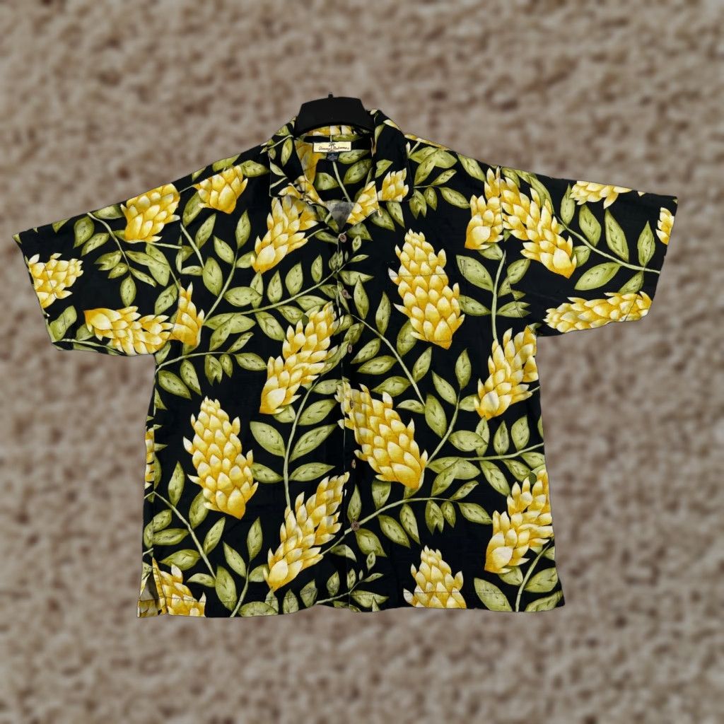 Tommy Bahama VINTAGE Tommy Bahama Shirt Men XL Black Floral 100% Silk Button-Up Short Sleeve Relaxed Fit Size US XL / EU 56 / 4 - 1 Thumbnail