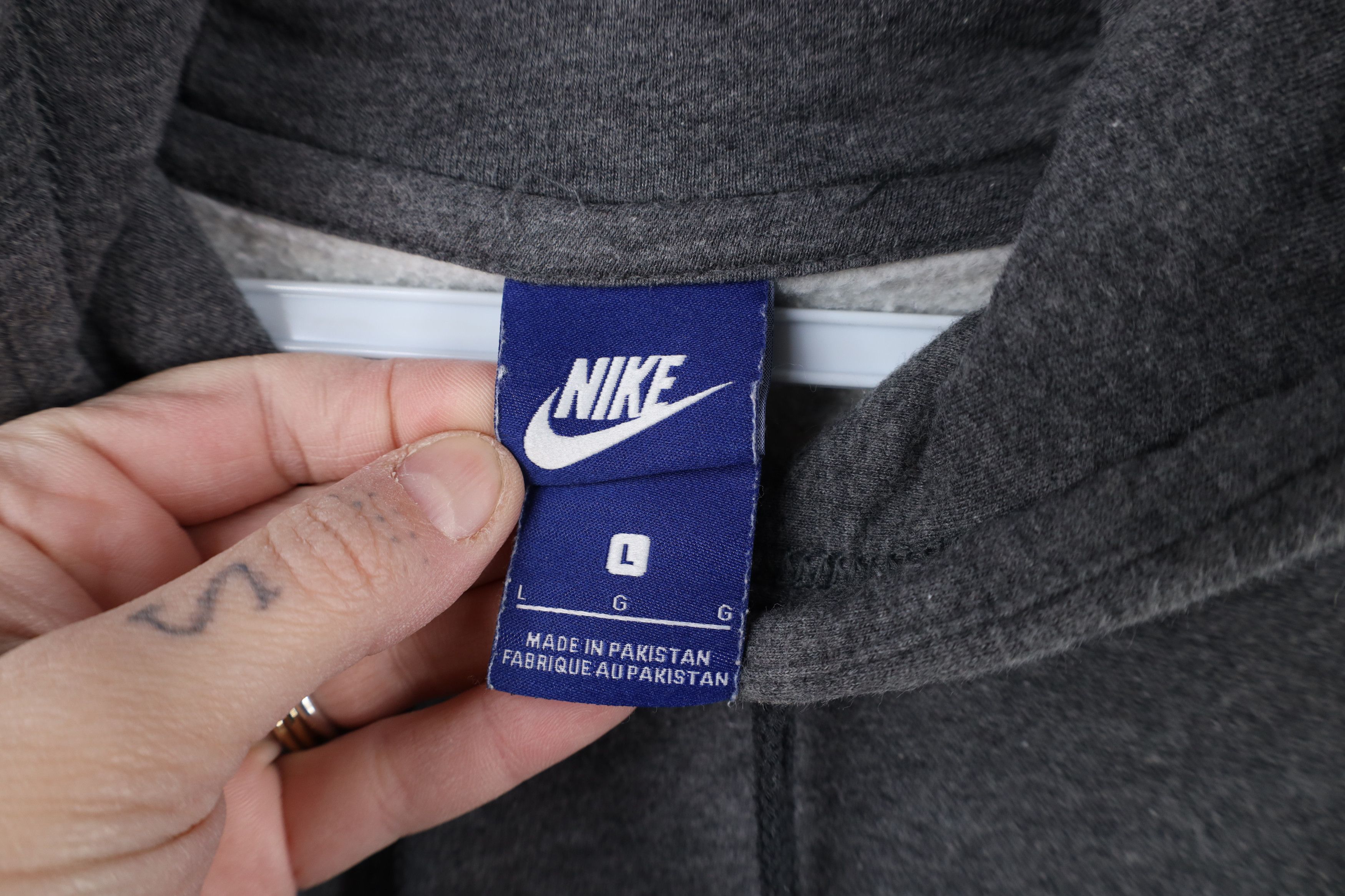 Nike × Vintage Vintage Nike Flames Travis Scott Mini Swoosh Hoodie Gray Size US M / EU 48-50 / 2 - 7 Thumbnail