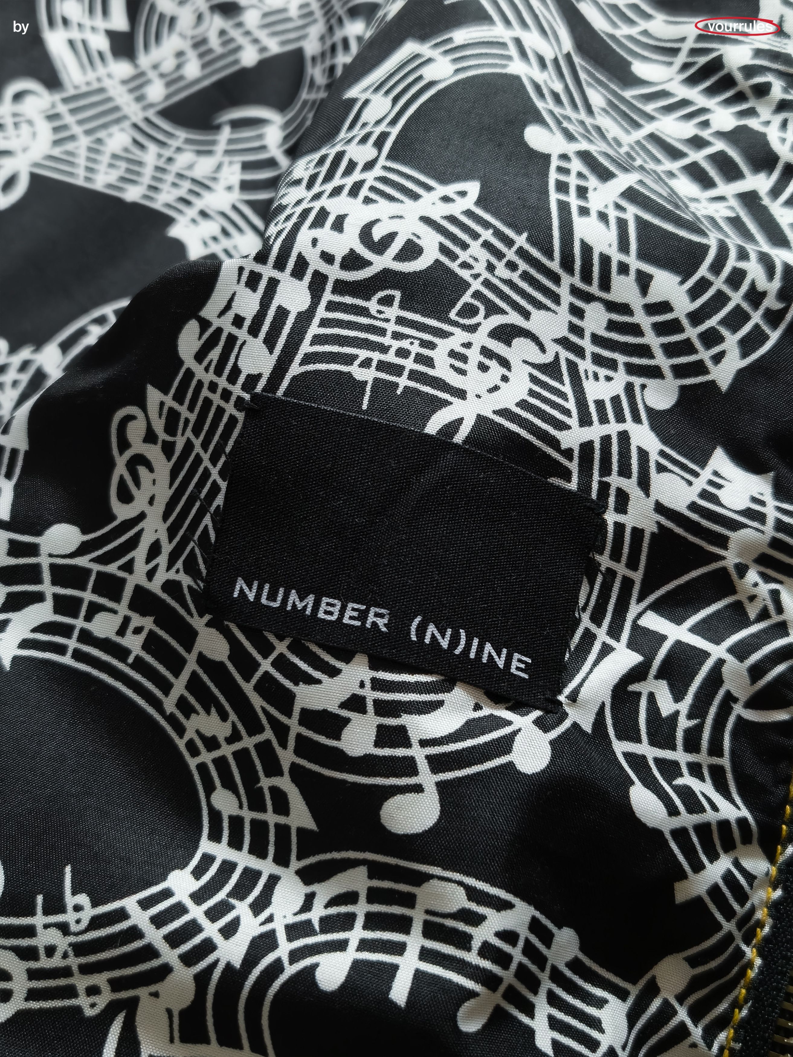 Number (N)ine NUMBER (N)INE A-2 Leather Archive Music Jacket (black) Size US M / EU 48-50 / 2 - 6 Thumbnail
