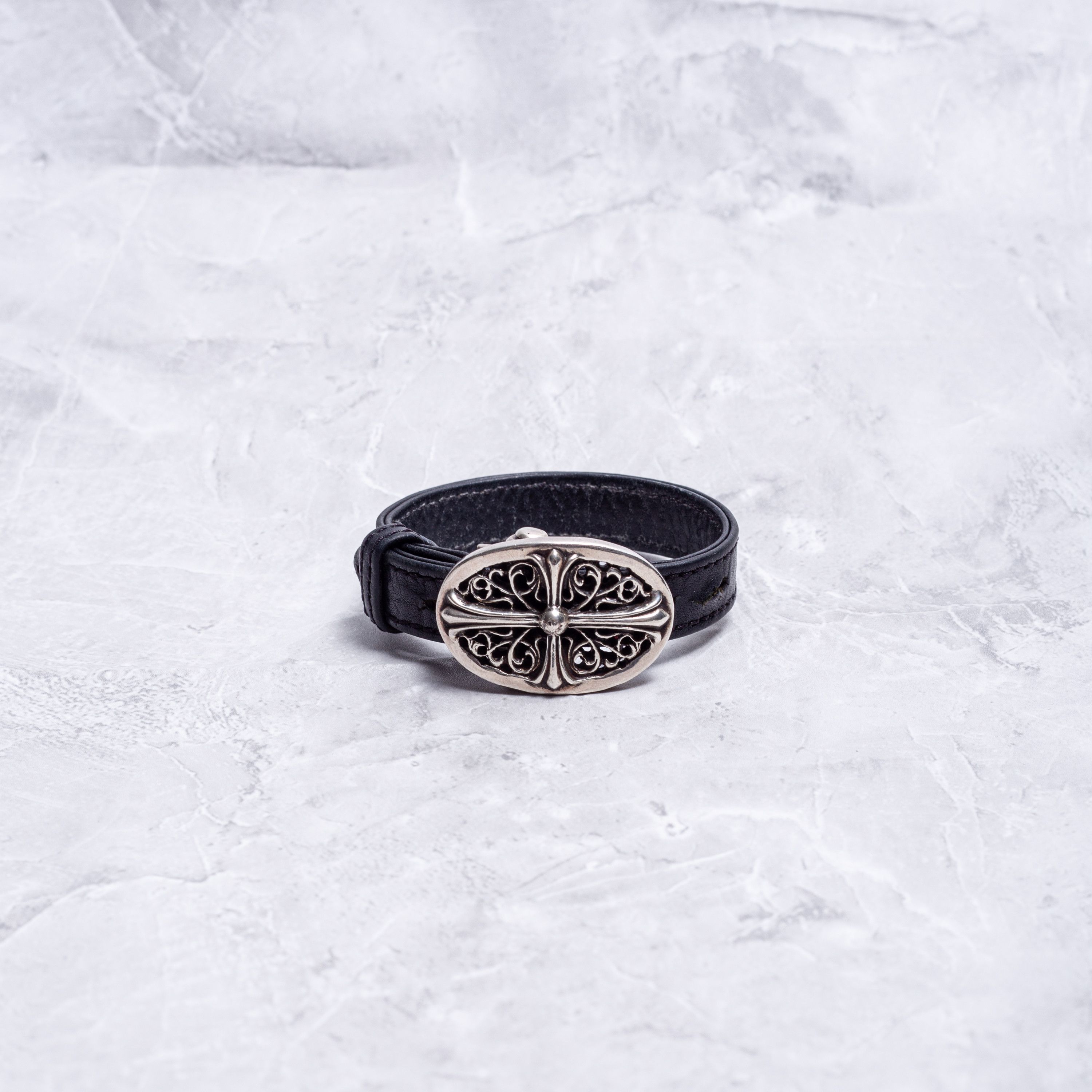 Chrome Hearts CHROME HEARTS Leather Bracelet Tiny Classic Oval Size ONE SIZE - 1 Thumbnail