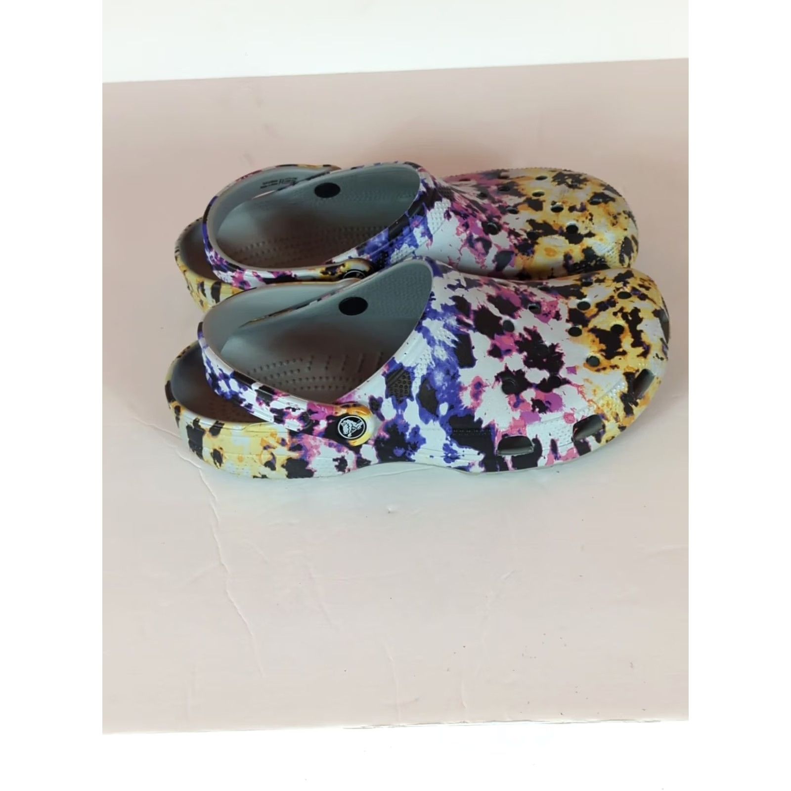 Crocs Crocs Classic Tie Dye Mania Clog Women M9 W11 Orange Slip On Casual Shoes Size ONE SIZE - 4 Thumbnail