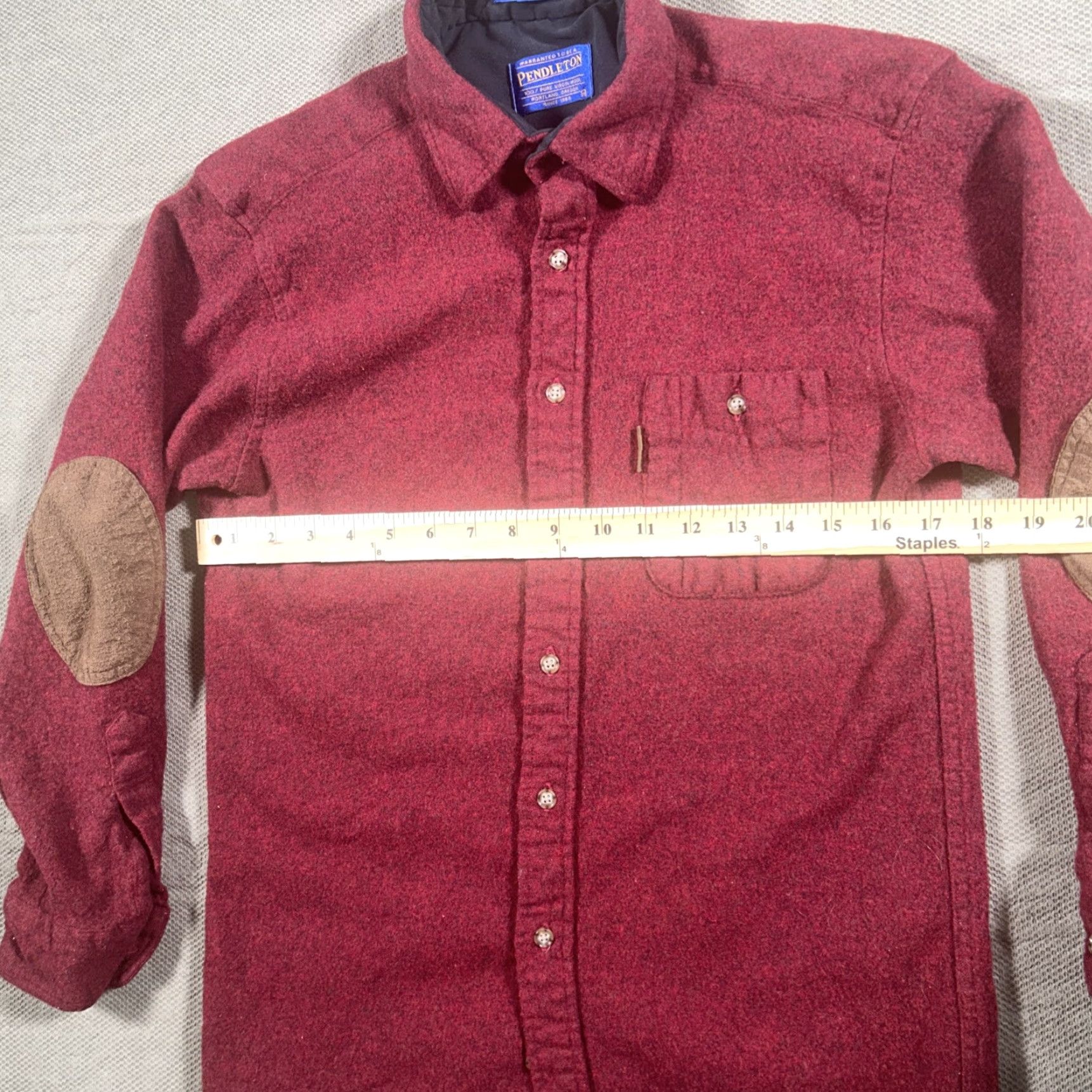 Pendleton Pendleton Trail Shirt Mens L Red Wool Virgin Wool Elbow Patches Button-Up Pocket Classic Outdoor USA 100% Virgin Wool Size US L / EU 52-54 / 3 - 6 Thumbnail