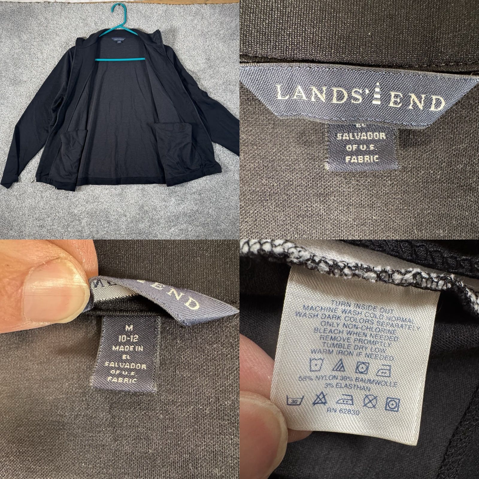 Lands' End Lands' End Full Zip Jacket M Black Women Lightweight Zipper Pockets Athleisure Track Casual Outdoor Size M / US 6-8 / IT 42-44 - 8 Thumbnail