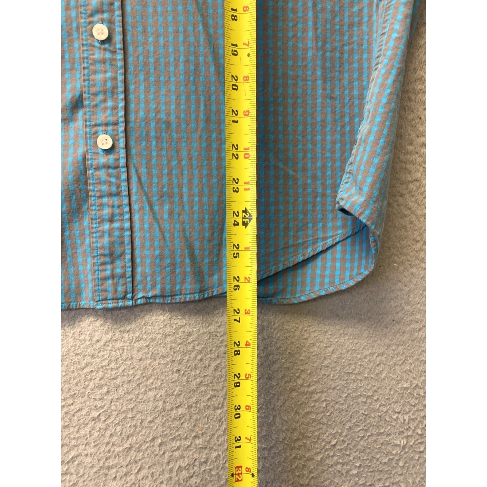 J.Crew VINTAGEJ. Crew Button-Down Shirt Men’s L Turquoise Gray Plaid Slim /0126 Size US L / EU 52-54 / 3 - 6 Thumbnail