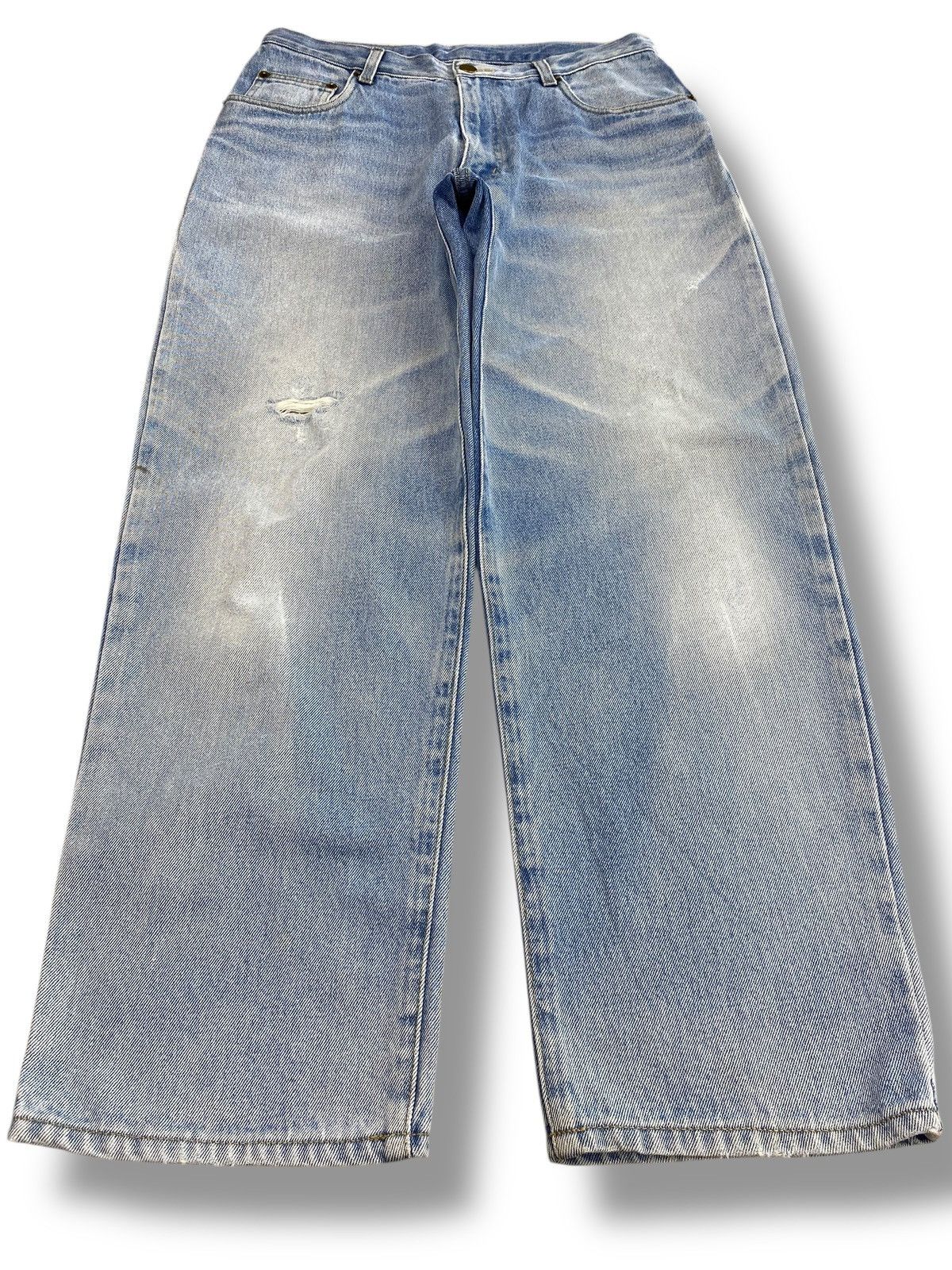 Japanese Brand Japanese Brand Light Wash Distressed Style Straight CutJeans Size US 29 - 1 Thumbnail