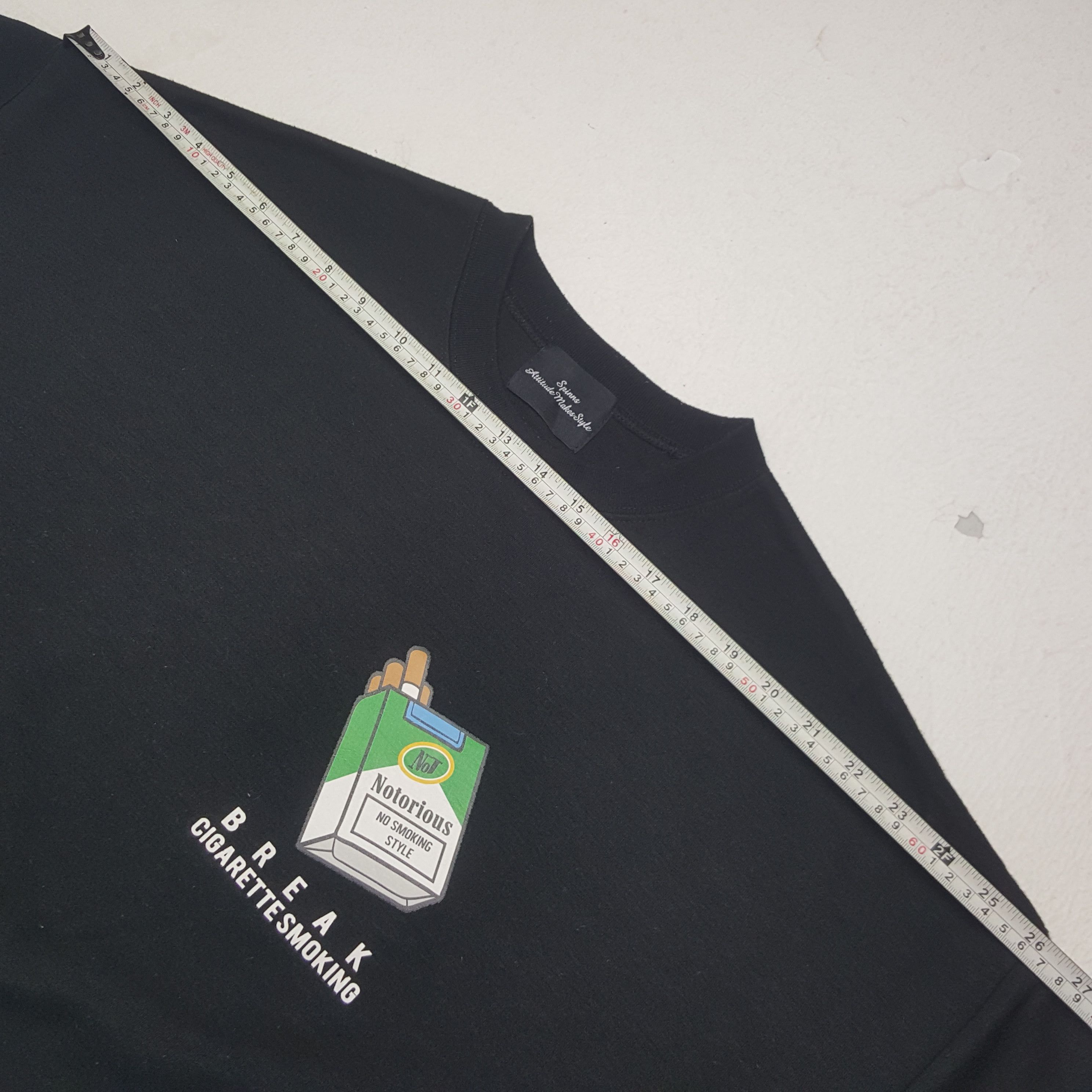 Japanese Brand × Vintage Vintage Notorious Break Cigarette Smoking Art Sweatshirt Size US XXL / EU 58 / 5 - 6 Thumbnail