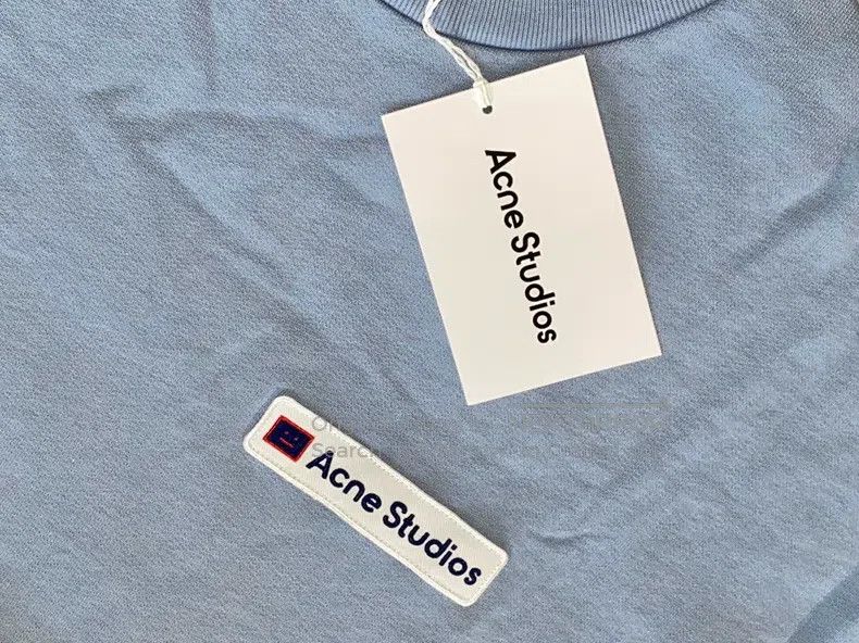 Acne Studios Acne Studios Haze Blue Square Face Logo Fleece Crewneck Ho Size US L / EU 52-54 / 3 - 2 Thumbnail