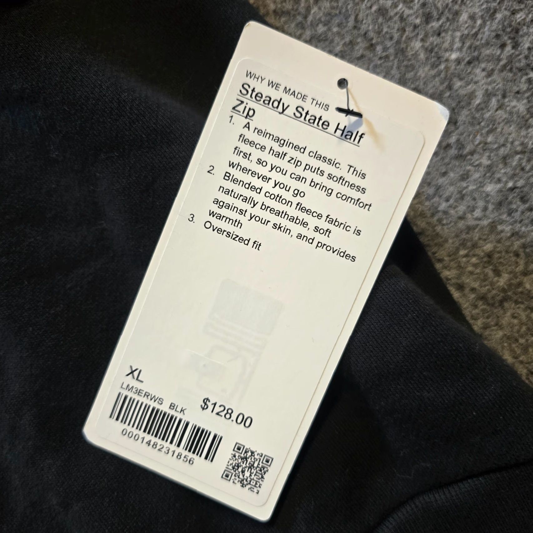 Lululemon Lululemon Sweater Mens XL Black Steady State Half Zip Embroidery Fleece Pullover 1/2 Zip Regular Size US XL / EU 56 / 4 - 5 Thumbnail