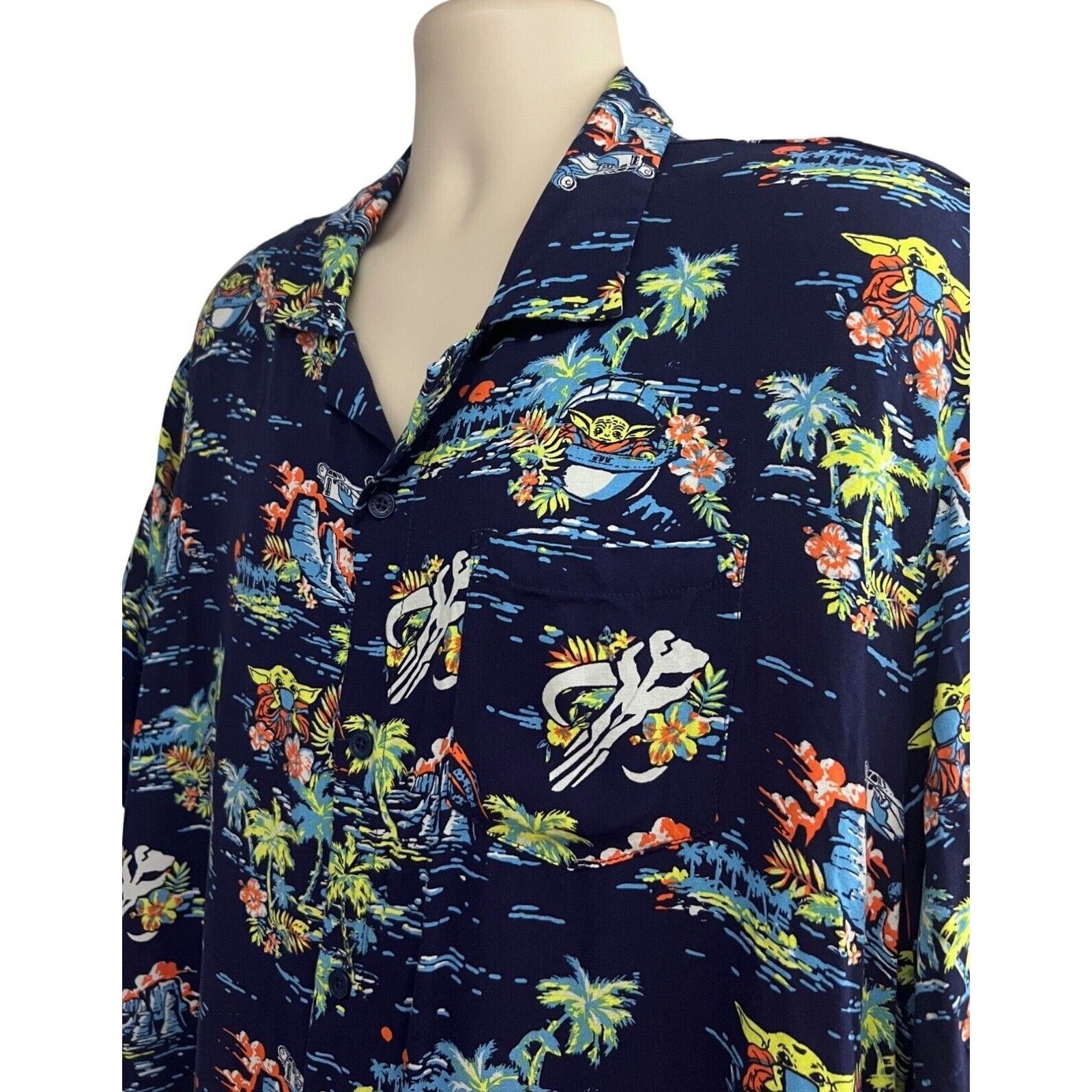 Star Wars Star Wars Mandalorian Blue Hawaiian Button Shirt 2XL Pocket Size US XXL / EU 58 / 5 - 5 Thumbnail