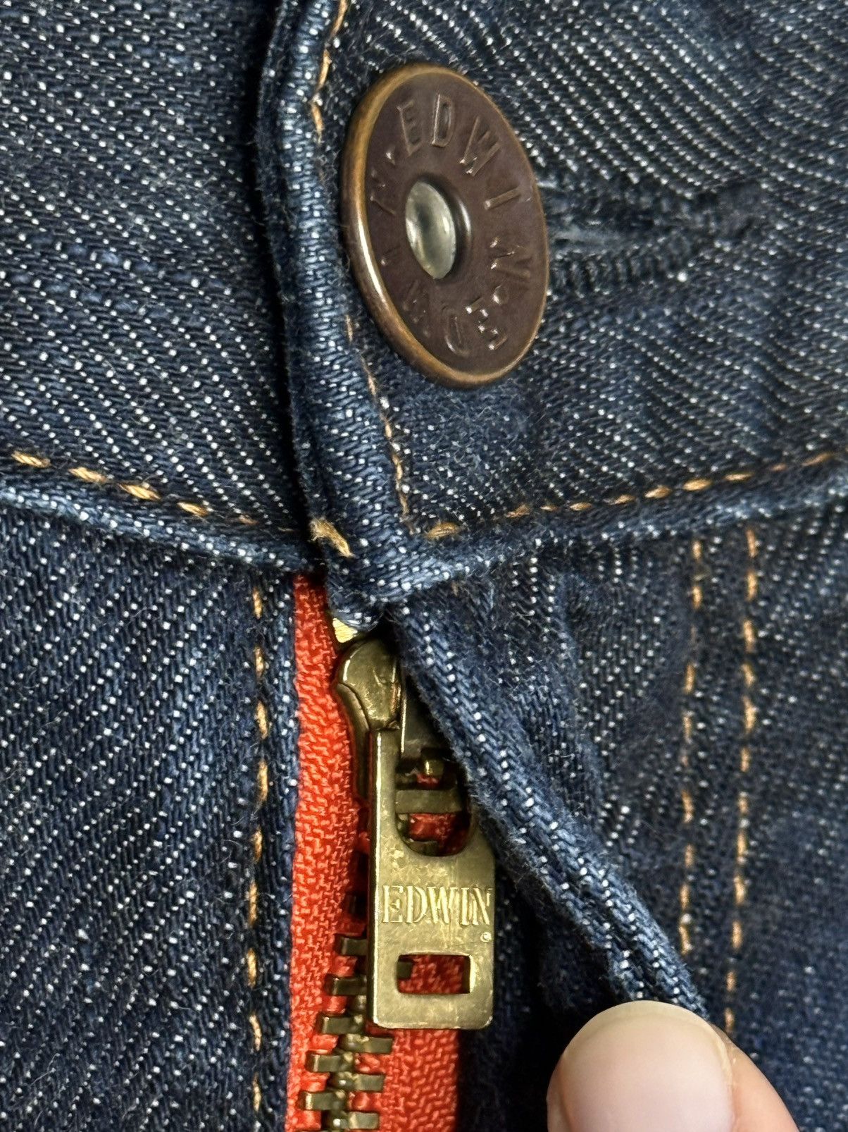 Edwin Edwin Japan SK505 Raw Selvage Denim Cinch Back Vintage Rare Size US 29 - 10 Thumbnail