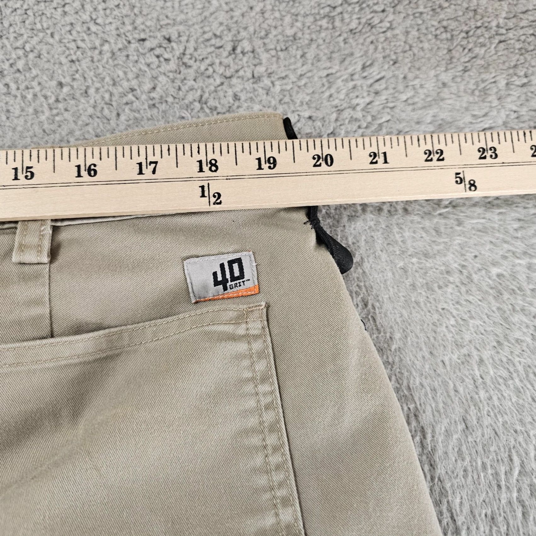 Vintage 40 Grit Carpenter Pants Mens 40x30 Beige Workwear Cotton Spandex Casual Utility Pockets Size US 40 / EU 56 - 6 Thumbnail