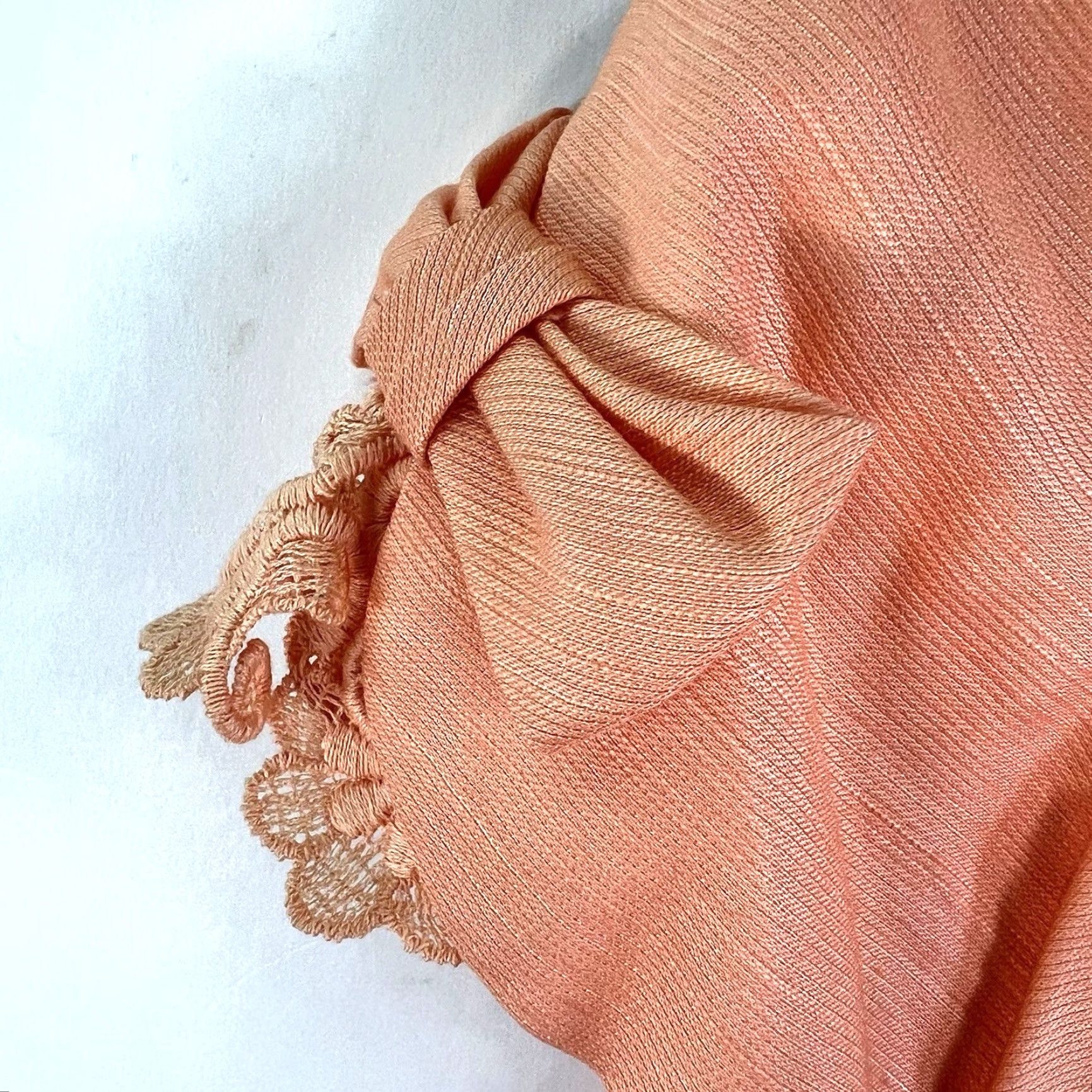 Vintage Sylvia Ann Party Gown Womens 60's Vintage High Waist Detachable Train Peach Ball Gown Orange 1960s Eveningwear XS/S Mens Womens Size XXS / US 00 / IT 34 - 3 Thumbnail