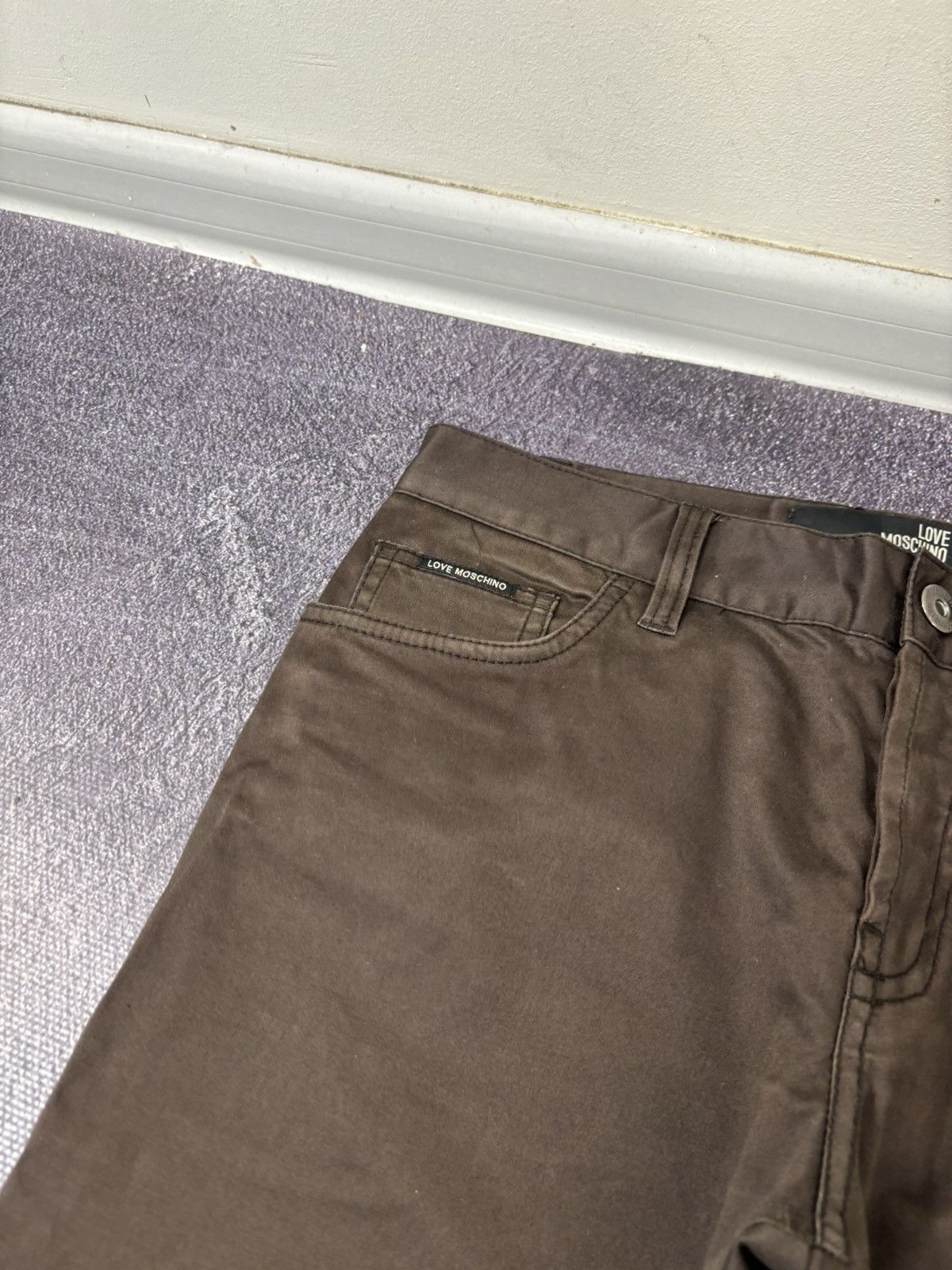 Love Moschino Love Moschino Women’s Straight Fit Brown Luxury Pants Size 34" / US 12 / IT 48 - 6 Thumbnail