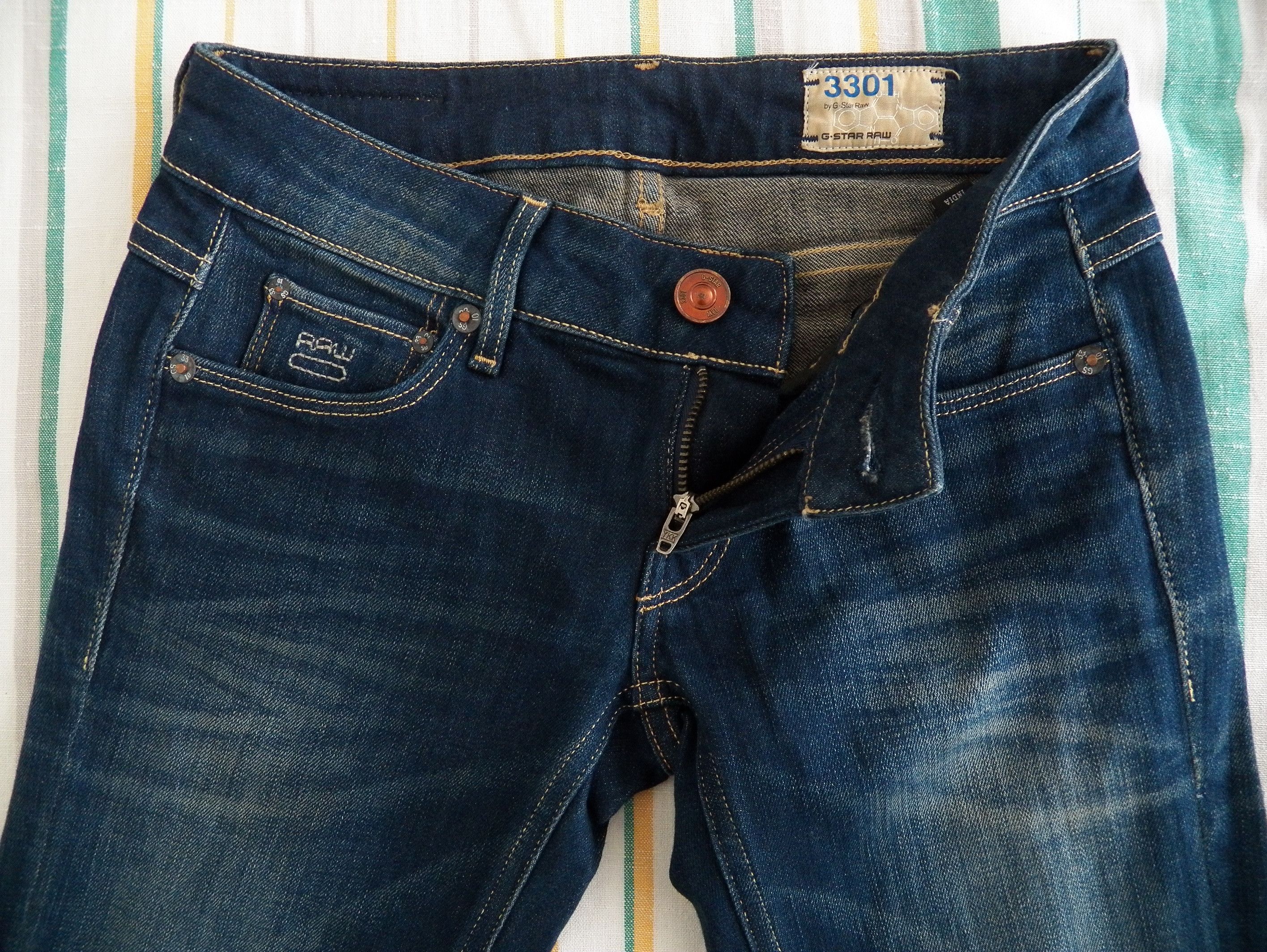 G-Star G-Star RAW 3301 Straight Wmn Jeans W24 L30 Blue Medium Aged Size 24" / US 00 / IT 34 - 6 Thumbnail