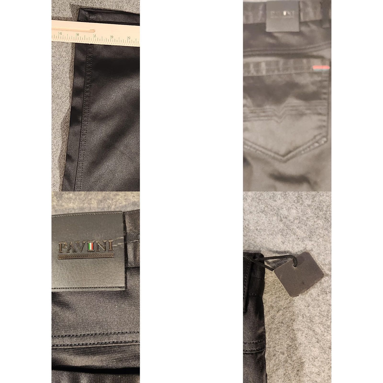 Denime Pavini Jeans Mens 34x32 Black Straight Leg Denim Cotton Polyester RN140957 Jeans Regular 34 in Black 5-Pocket Mens Straight Leg Jeans Size US 34 / EU 50 - 8 Thumbnail