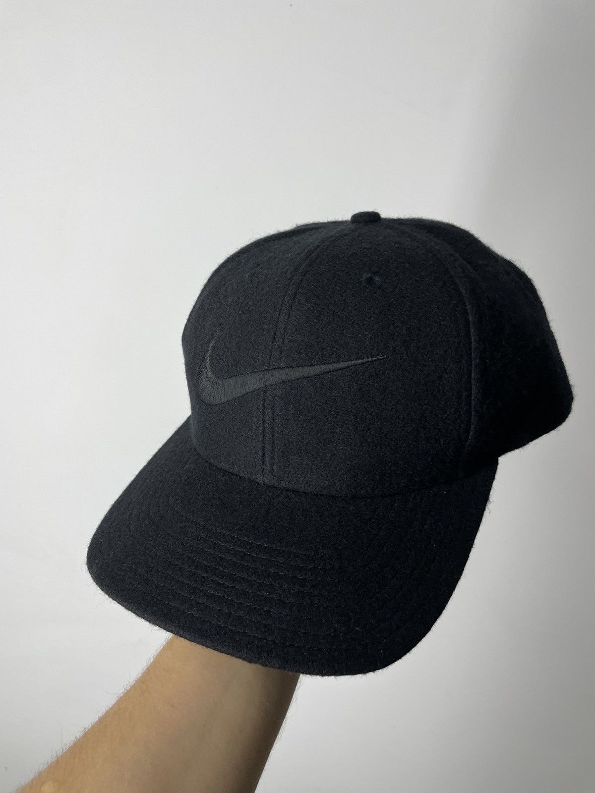Nike Vintage 90s Big Embroidered Swoosh Wool Hat Rare Cap Size ONE SIZE - 3 Thumbnail