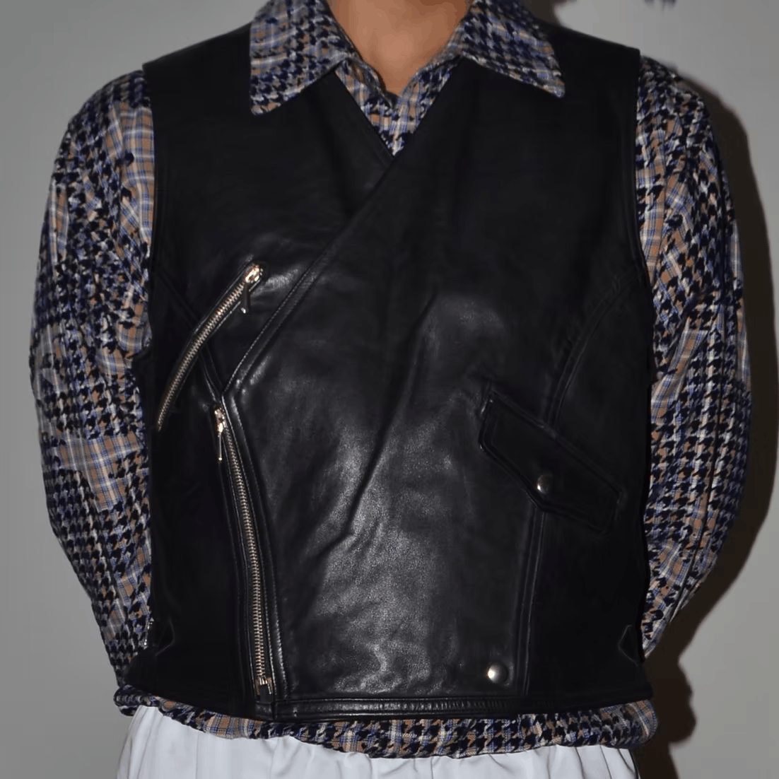 Jean Paul Gaultier c. 1988 'REITLUAG' Leather Biker Vest Size US M / EU 48-50 / 2 - 1 Thumbnail