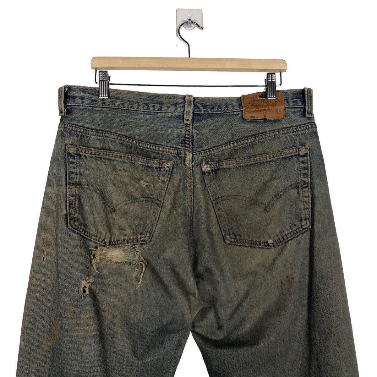 Levi's Vintage Clothing 🔥80’s Vintage Selvedges Distressed Denim Jeans Levi’s 501 Size US 36 / EU 52 - 9 Thumbnail