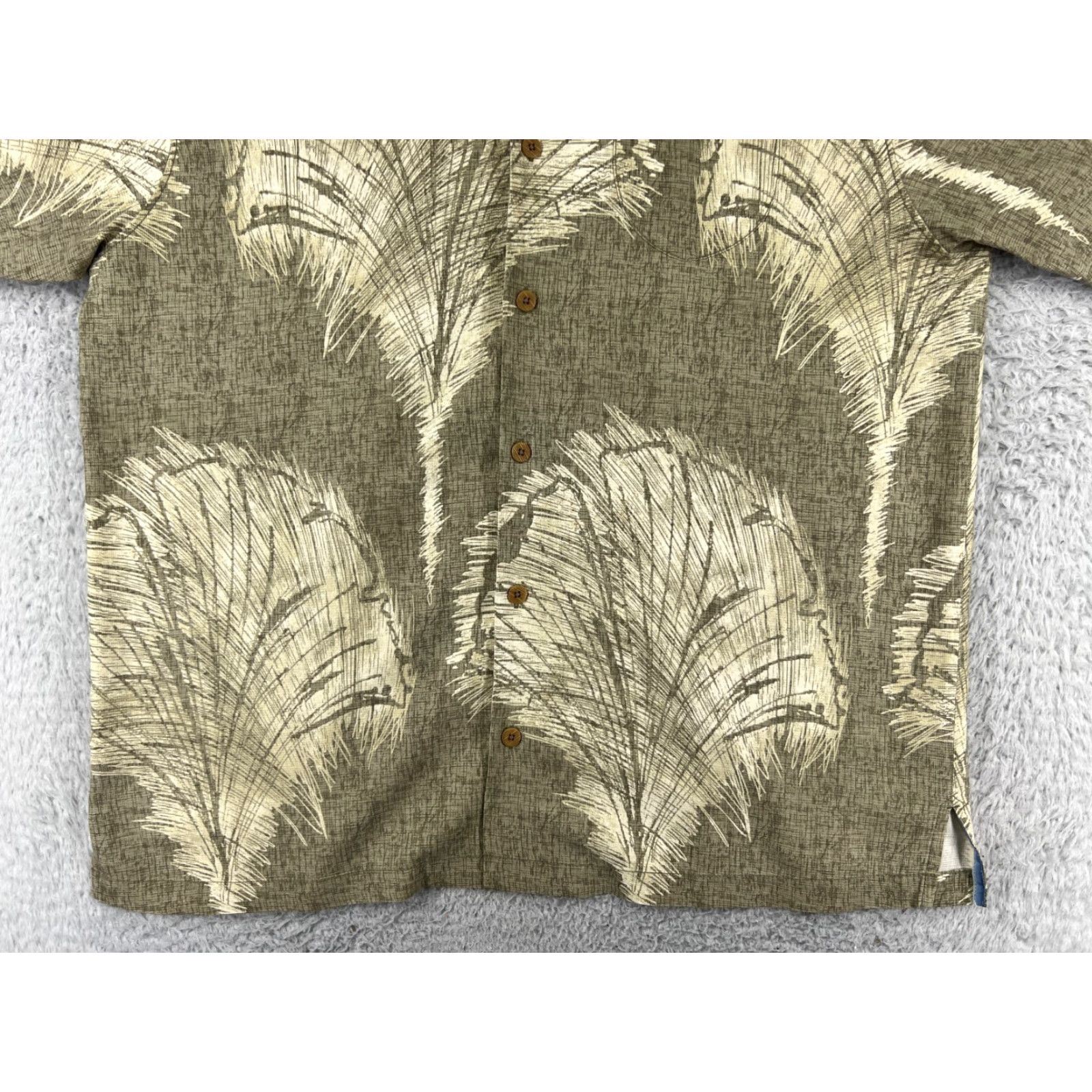Tommy Bahama Tommy Bahama Shirt Mens XL Beige 100% Silk Abstract Palm Frond Print Shirt Size US XL / EU 56 / 4 - 7 Thumbnail