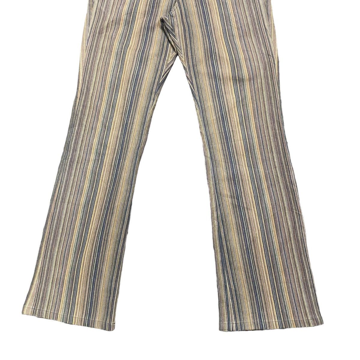 Japanese Brand CUSTOM CULTURE PinStriped Denim Flare Jeans Size US 30 / EU 46 - 6 Thumbnail