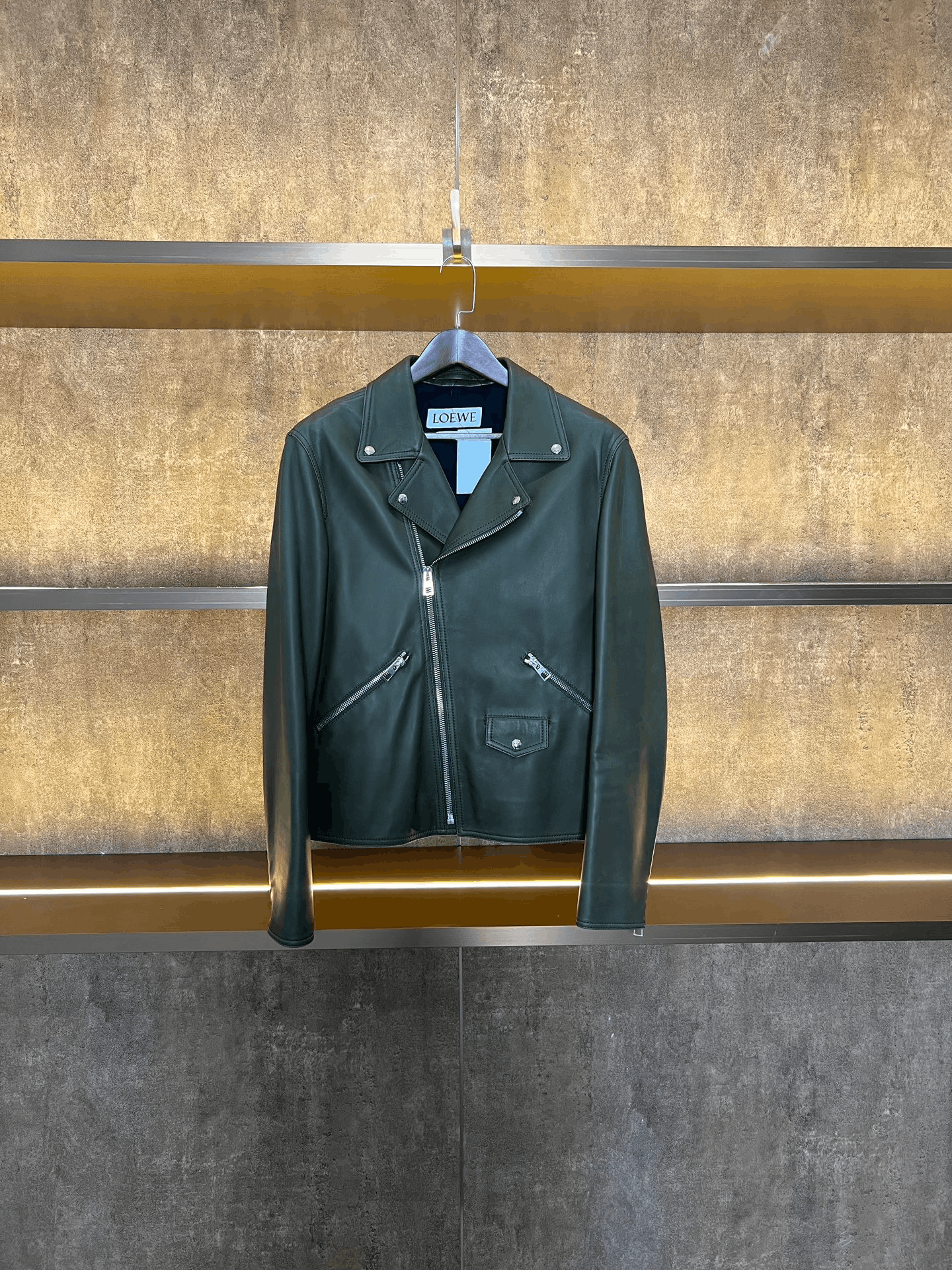 Loewe Loewe Military Green Biker Leather Jacket Size US L / EU 52-54 / 3 - 1 Thumbnail