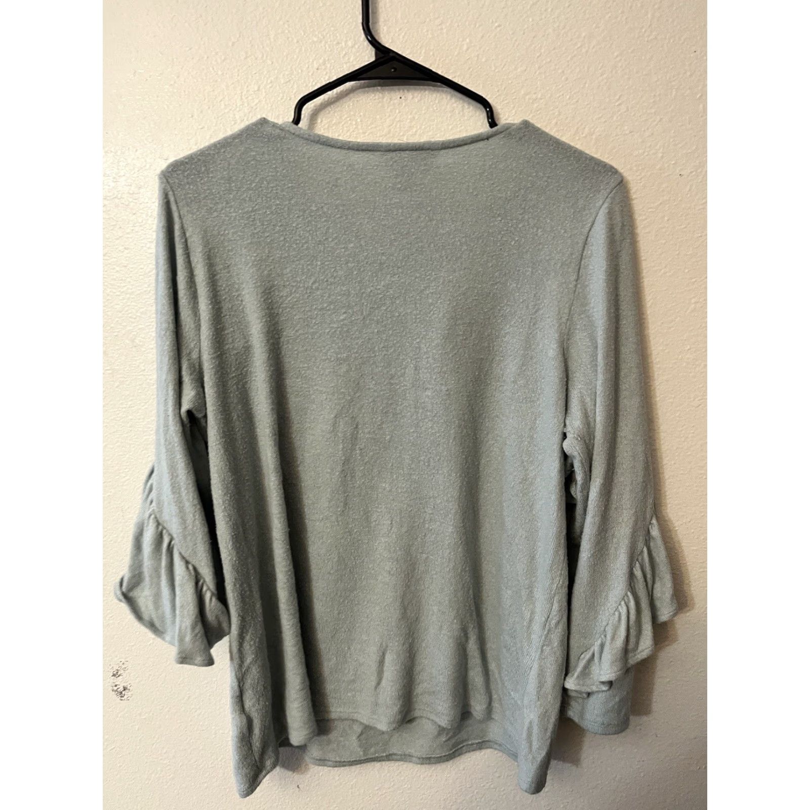 Vintage VINTAGE Simply Vera Vera Wang Gray Ruffle Top Shirt M Long Sleeve Women Bohemian Classic Love Princess 90s Size M / US 6-8 / IT 42-44 - 3 Thumbnail