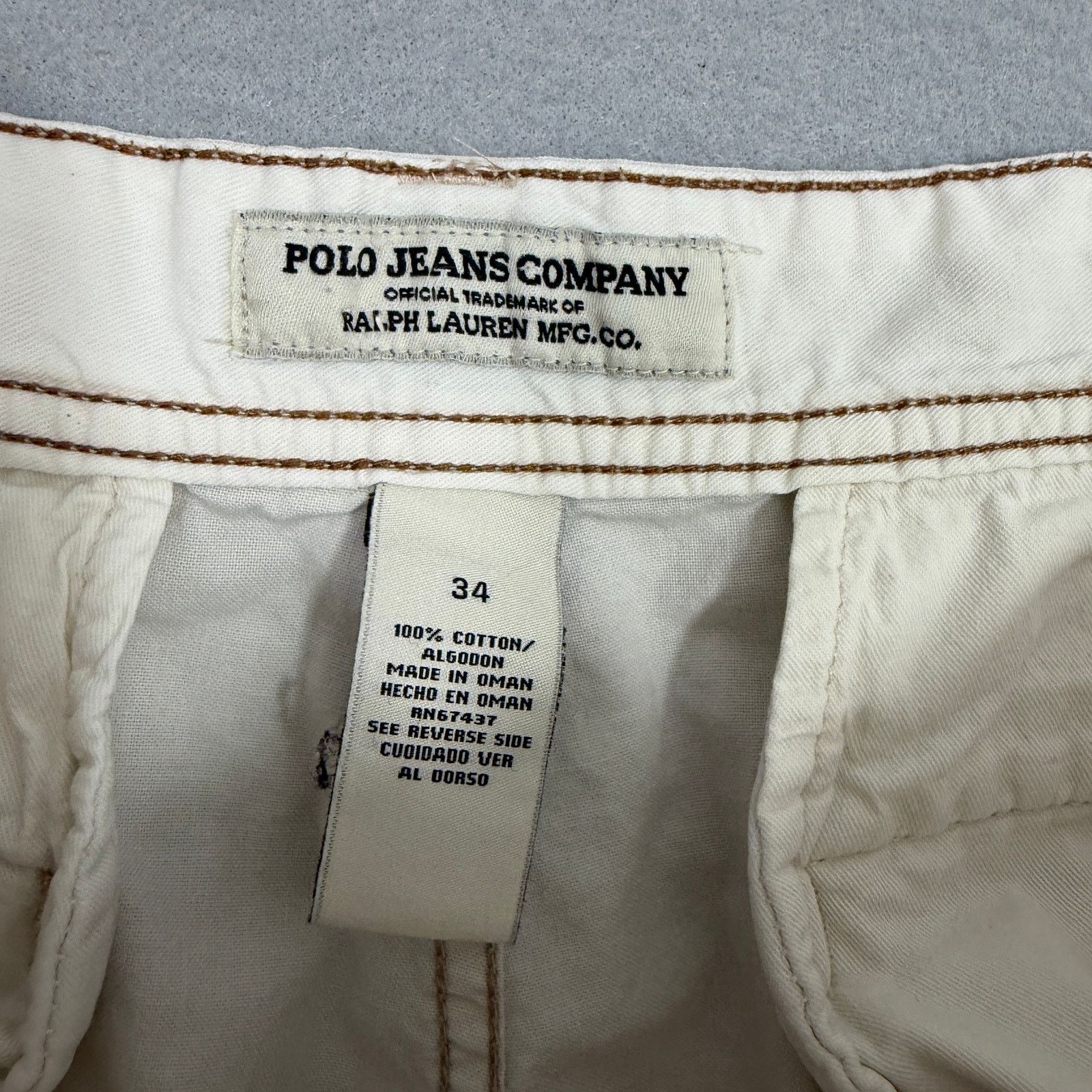 Polo Ralph Lauren Vintage Polo Jean Co Cargo Shorts Men's 34 White 11" Inseam Size US 34 / EU 50 - 5 Thumbnail