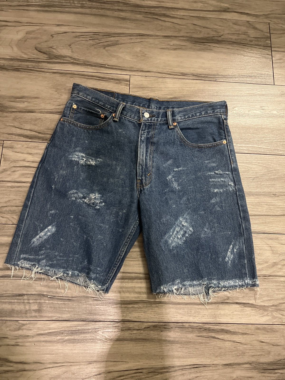 Levi's Vintage Clothing Distressed levi Jean shorts Size US 34 / EU 50 - 1 Thumbnail