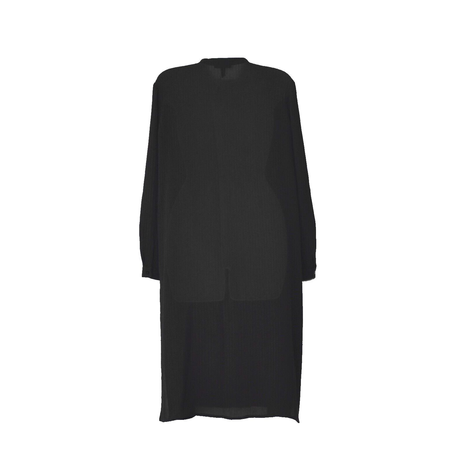 Eileen Fisher NWT EILEEN FISHER Black Silk Mandarin Collar Shirt Dress XXS Size XS / US 0-2 / IT 36-38 - 2 Thumbnail