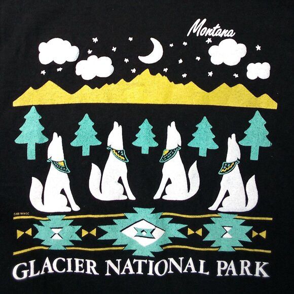 Vintage Vintage Glacier National Park Montana Wolves T-Shirt Size US L / EU 52-54 / 3 - 1 Thumbnail