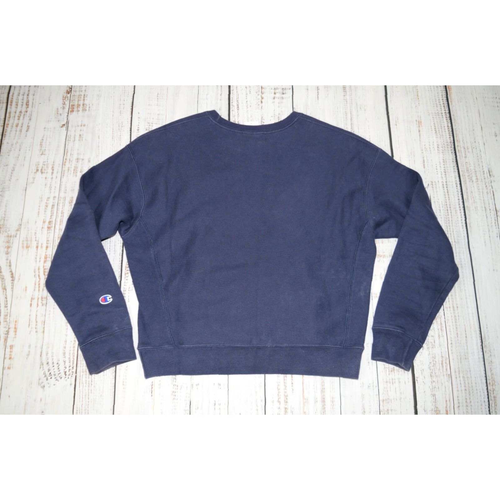 Champion WOMENS CHAMPION REVERSE WEAVE NAVY BLUE PULLOVER SWEATSHIRT CREWNECK MEDIUM Size M / US 6-8 / IT 42-44 - 6 Thumbnail