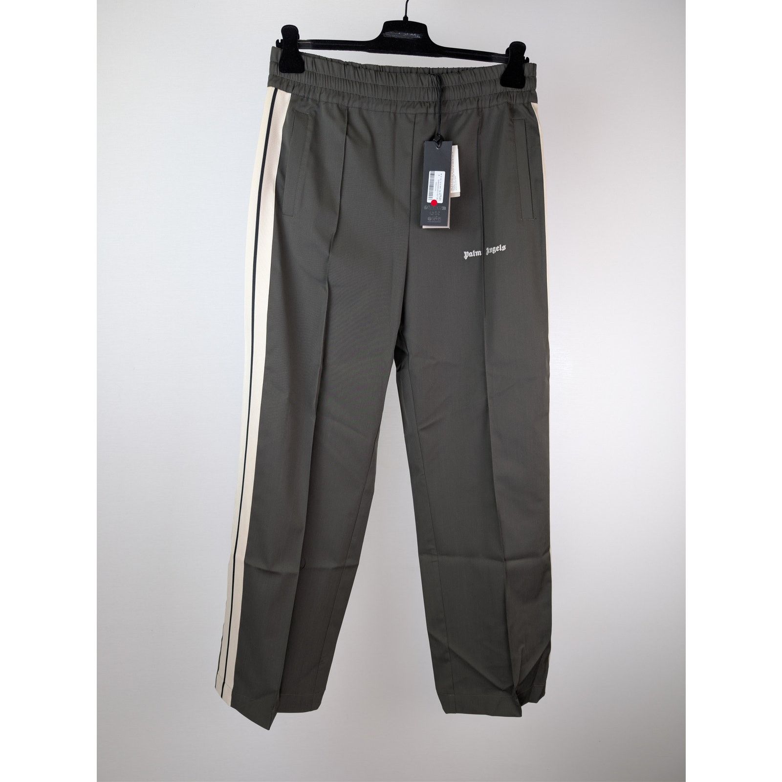 Palm Angels o1rshd1 Classic Logo Wool Track Pants in Military/Off-White Size US 32 / EU 48 - 9 Thumbnail