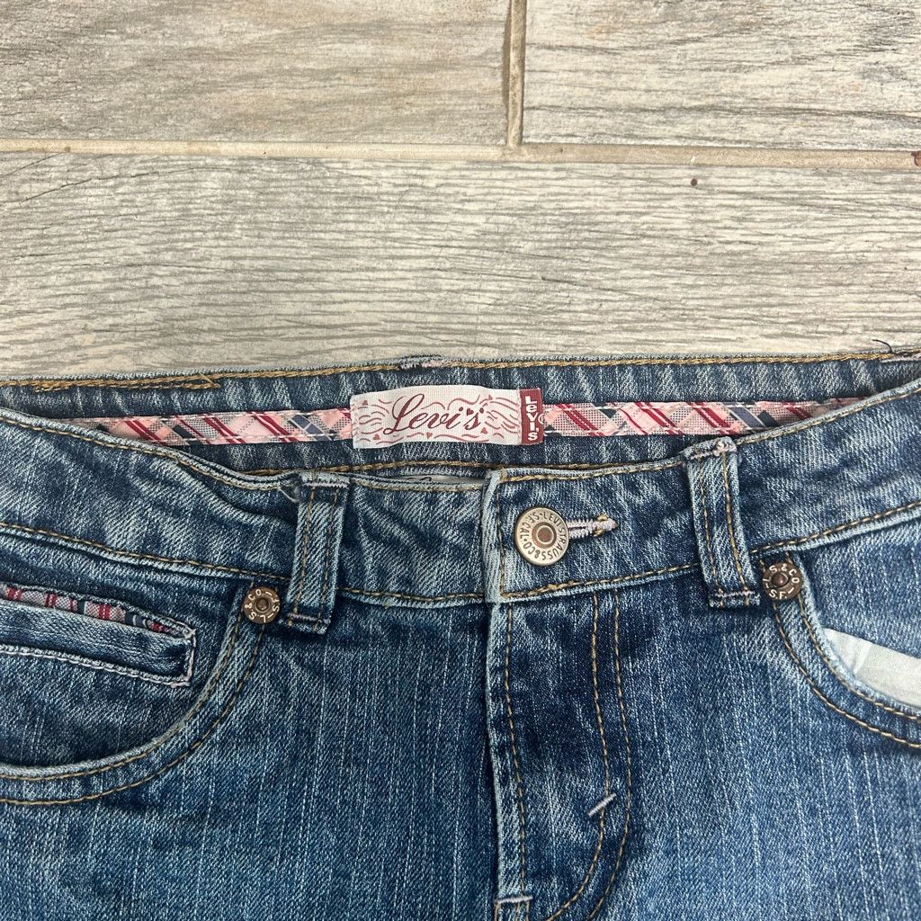 Levi's Vintage Y2K Girls Levis Jeans size 6X pink accents flare Size 28" / US 6 / IT 42 - 3 Thumbnail