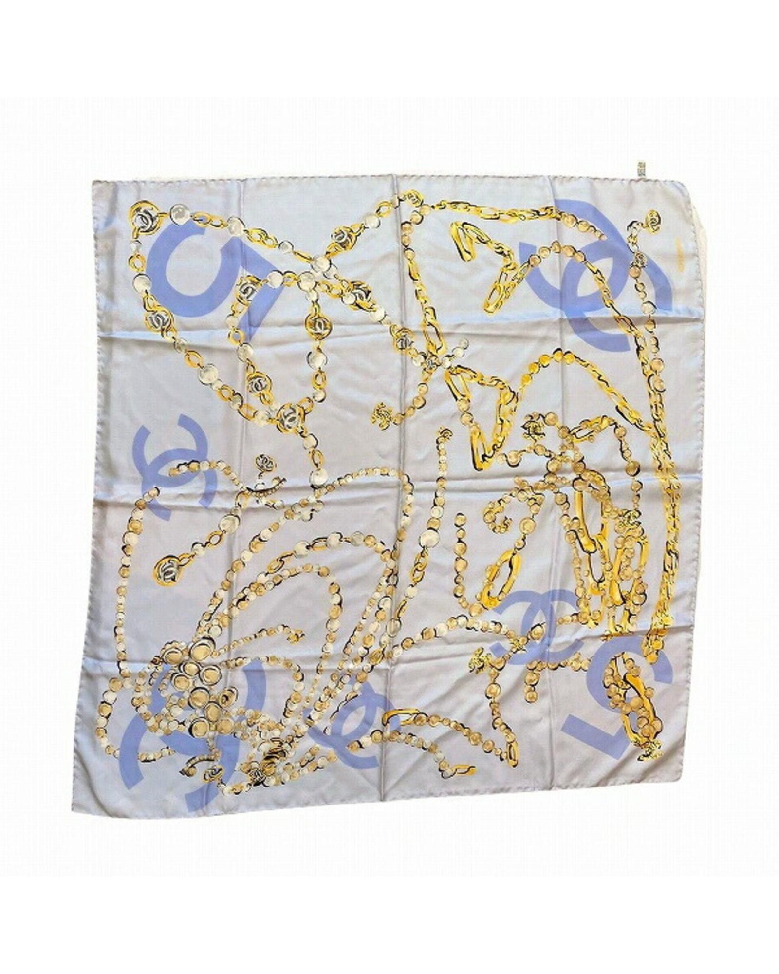 image of Luxurious Multi-Color Silk Scarf By Chanel, Women's