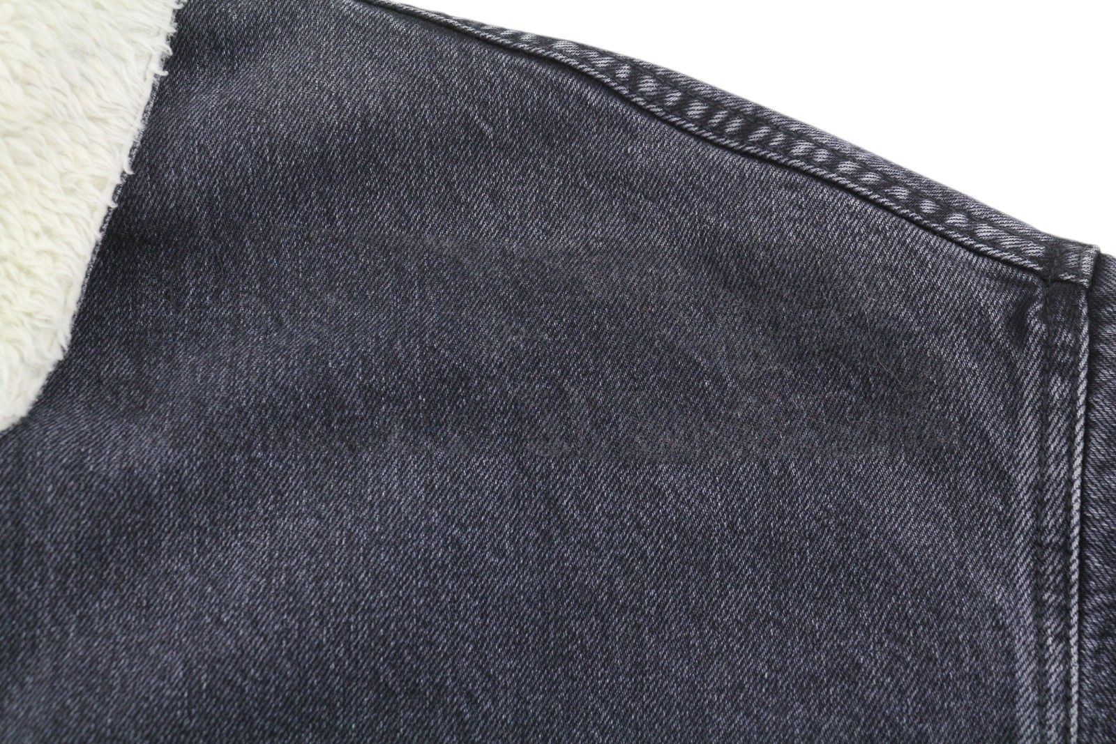 R13 LYLE TRUCKET COAT M Stone Black Sherpa Lined Denim 86586 Size M / US 6-8 / IT 42-44 - 11 Thumbnail