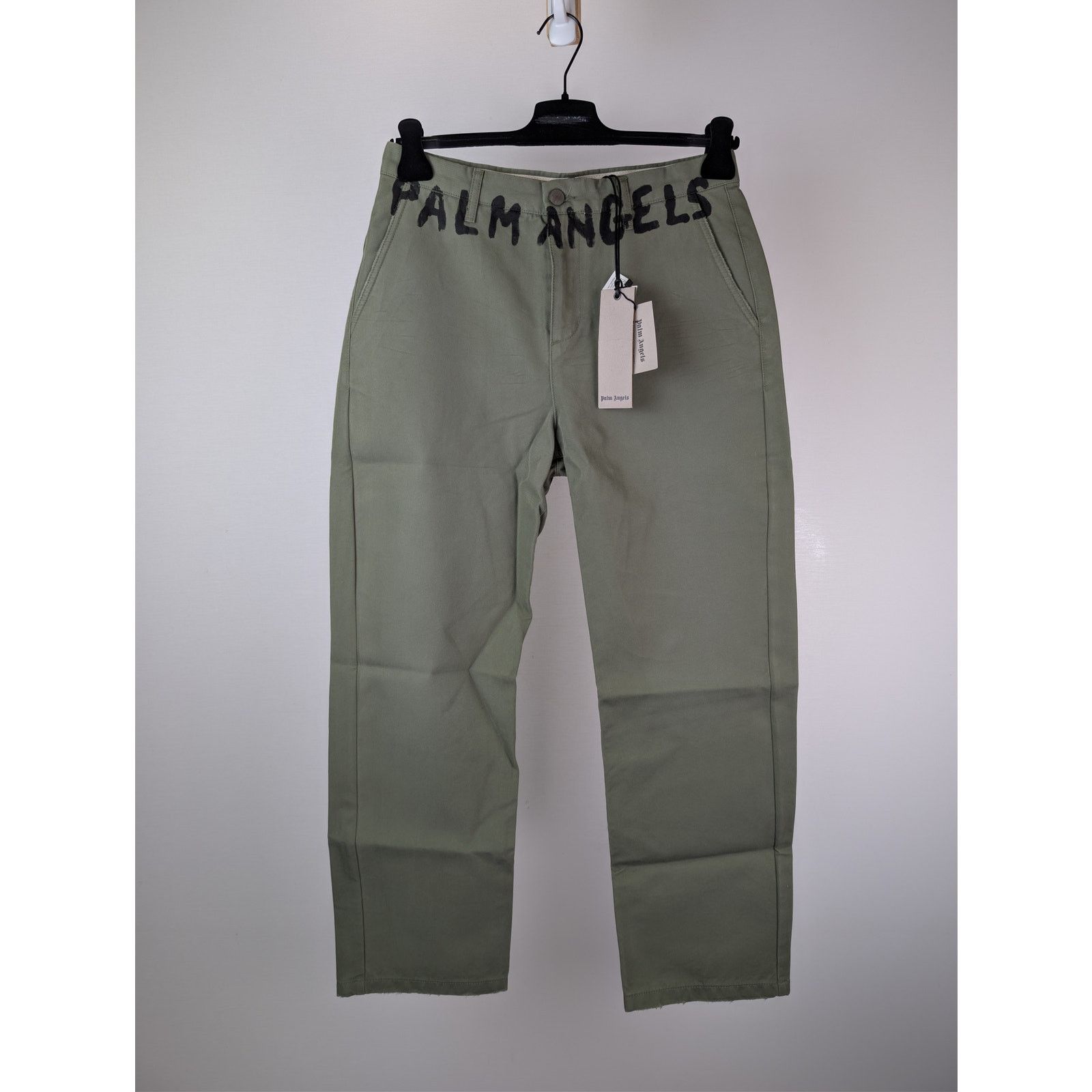 Palm Angels o1rshd1 Seasonal Logo Chino Pants in Military / Black Size US 36 / EU 52 - 9 Thumbnail