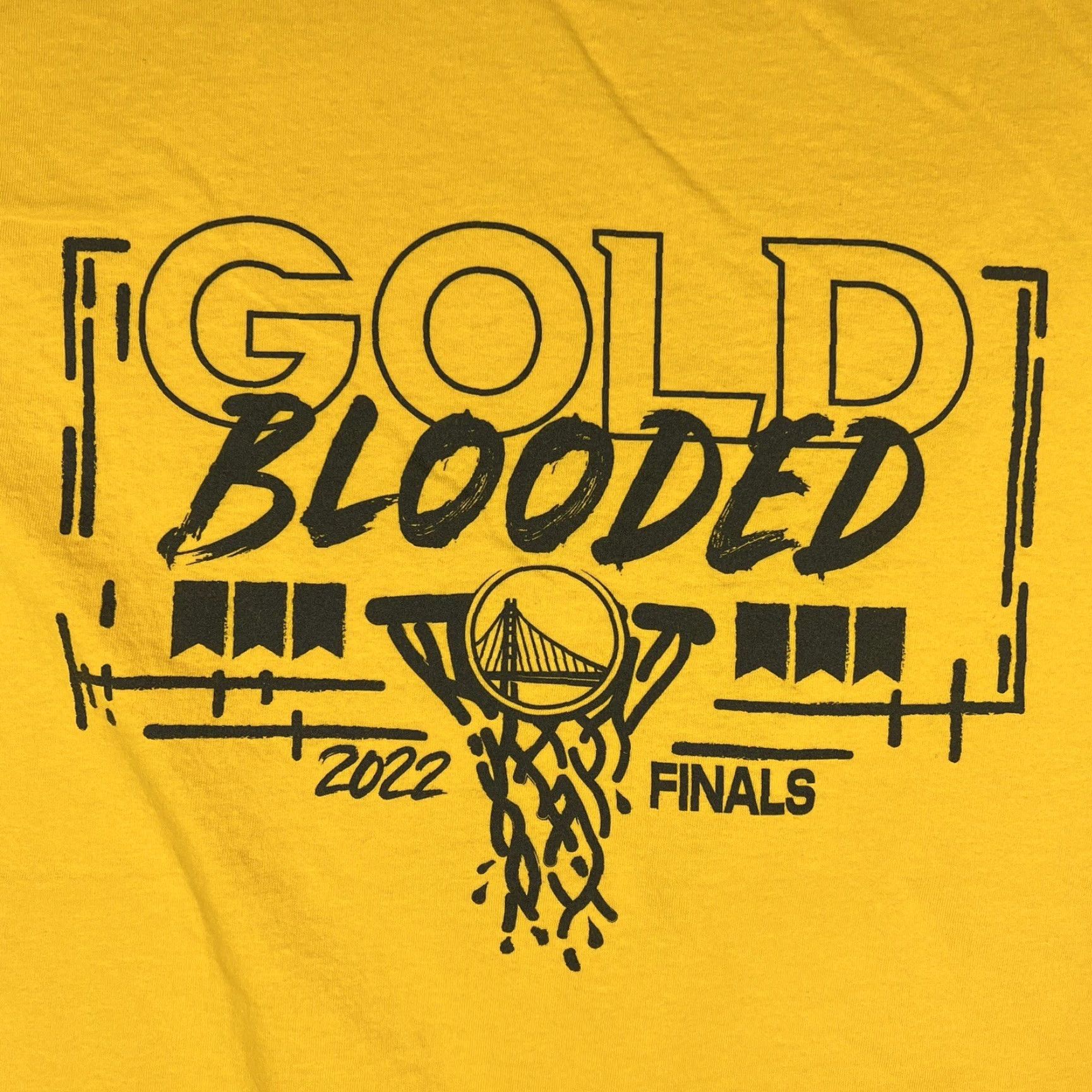 Fruit Of The Loom Golden State Warriors T-Shirt Unisex Adults XL Gold 2022 NBA Finals Short Sleeve Blooded HP Size US XL / EU 56 / 4 - 4 Thumbnail