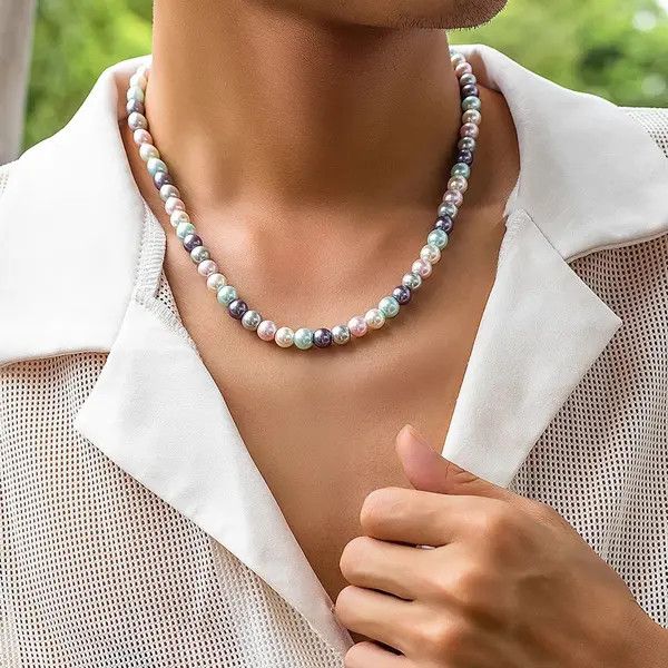 VIBE Multicolor Imitation Pearl Beads Short Choker Necklace Size ONE SIZE - 4 Thumbnail
