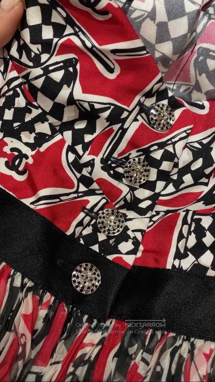 Chanel Chanel 23C Monte Carlo racing chess pattern hanging neck d Size XS / US 0-2 / IT 36-38 - 4 Thumbnail