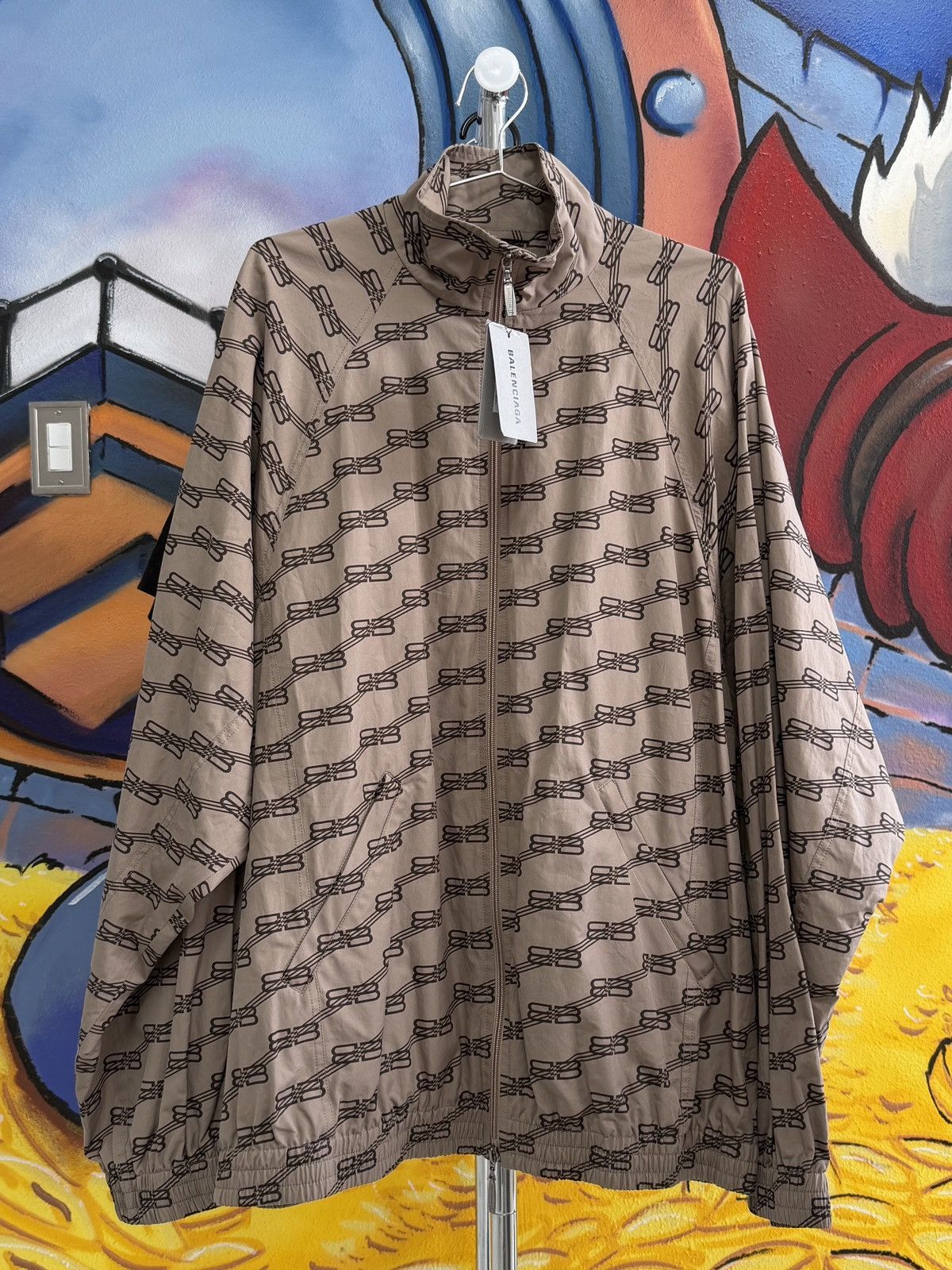 Balenciaga Balenciaga Monogram Track Jacket Brown Size US XXS / EU 40 - 1 Thumbnail