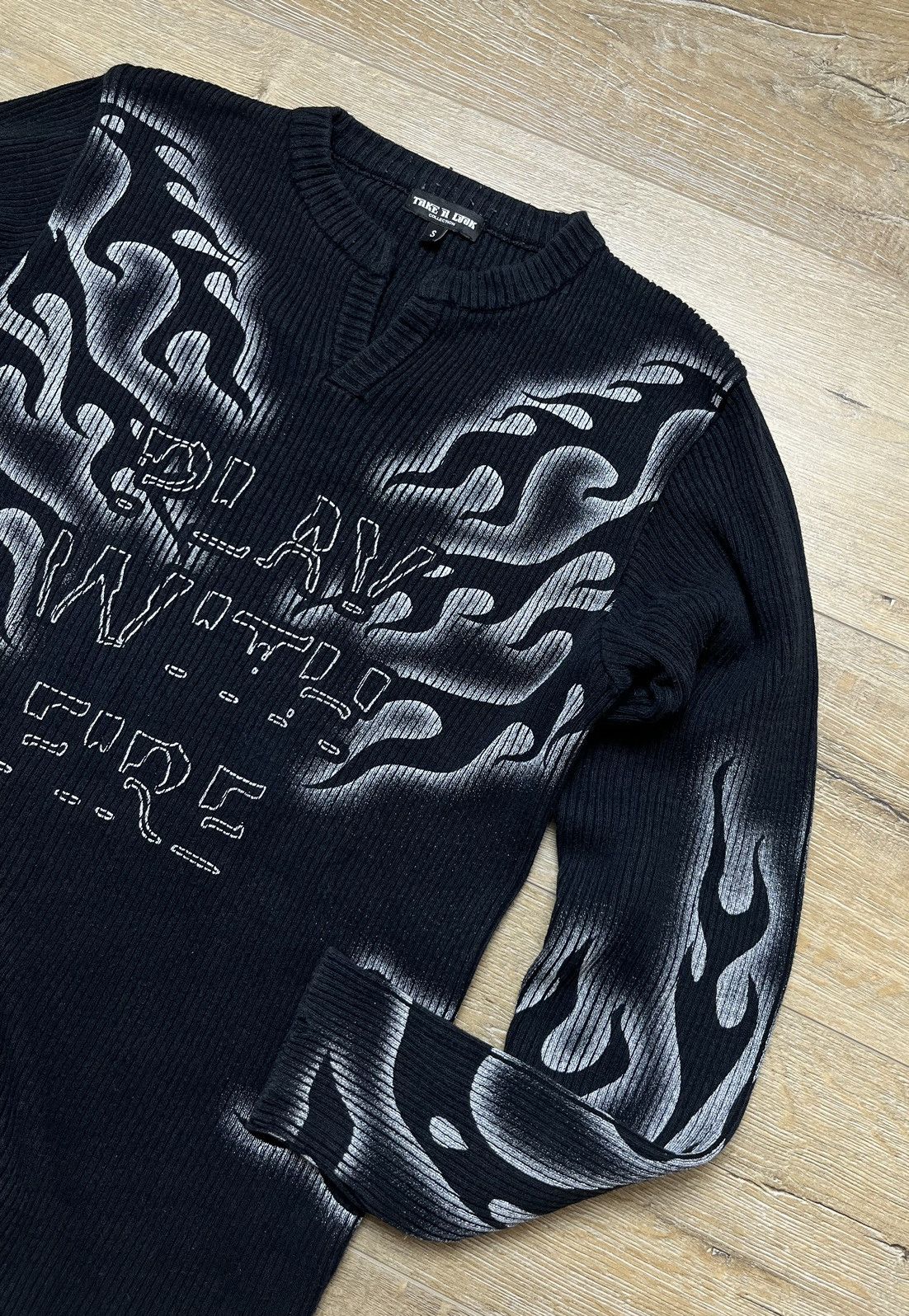 Diesel 00S PAINTED JAPAN DIESEL STYLE KNIT RIBBED SWEATER Y2K Size US S / EU 44-46 / 1 - 2 Thumbnail