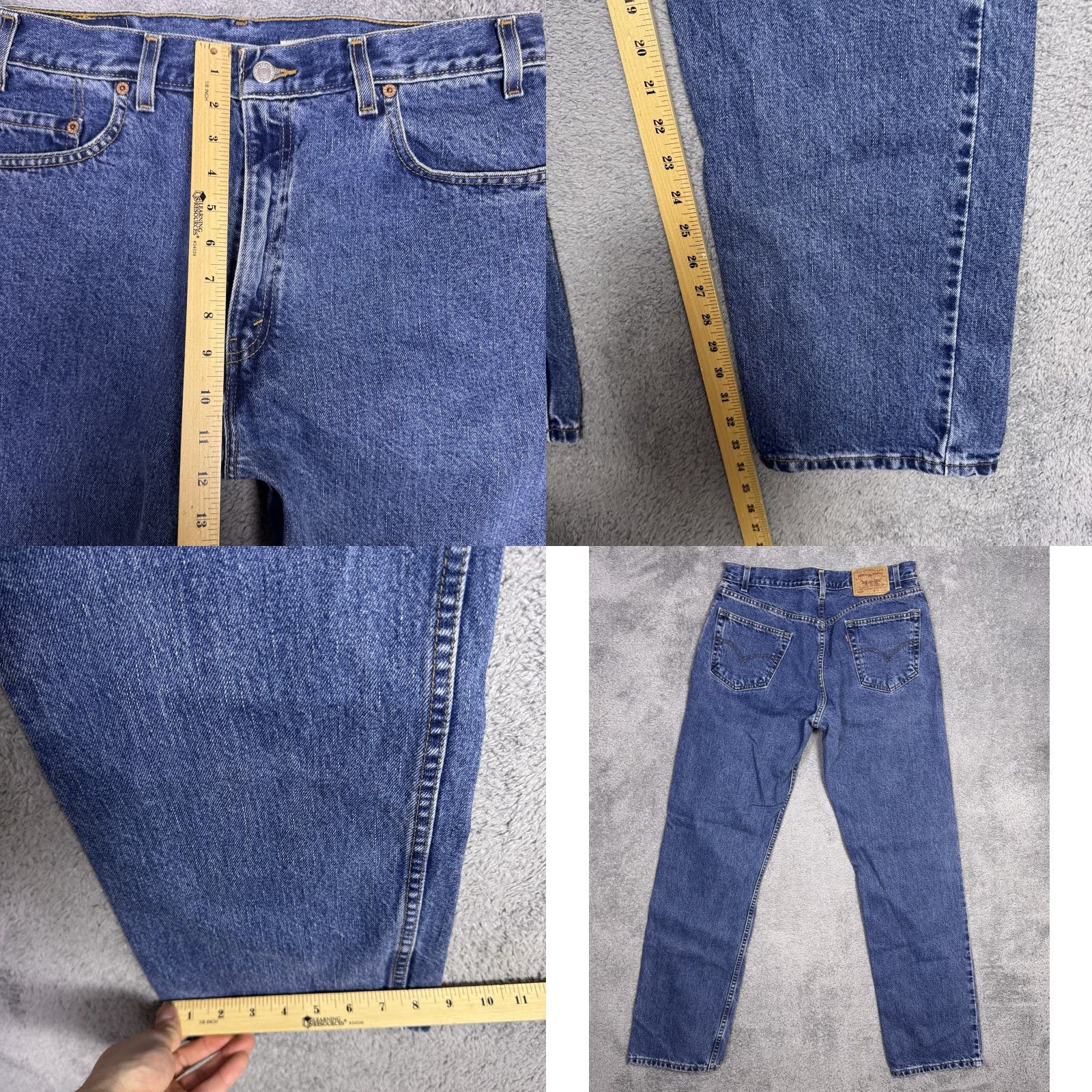 Levi's VINTAGE Levi's 505 Jeans Mens 34x34 Regular Straight Paper Tag Batwing 90s Y2K Jeans Mens Regular 34 Blue 34x34 Size US 36 / EU 52 - 8 Thumbnail